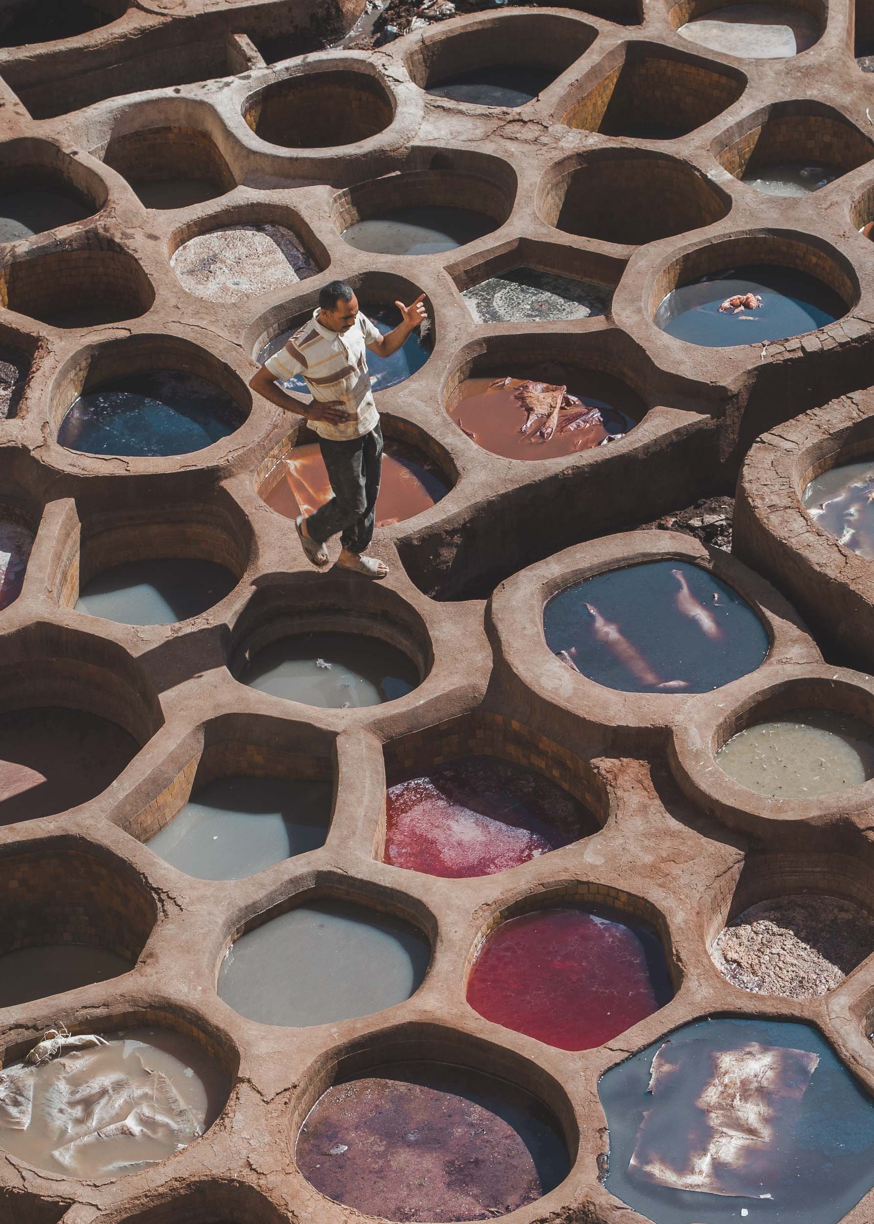 A leather tannery, Fes, Morocco
