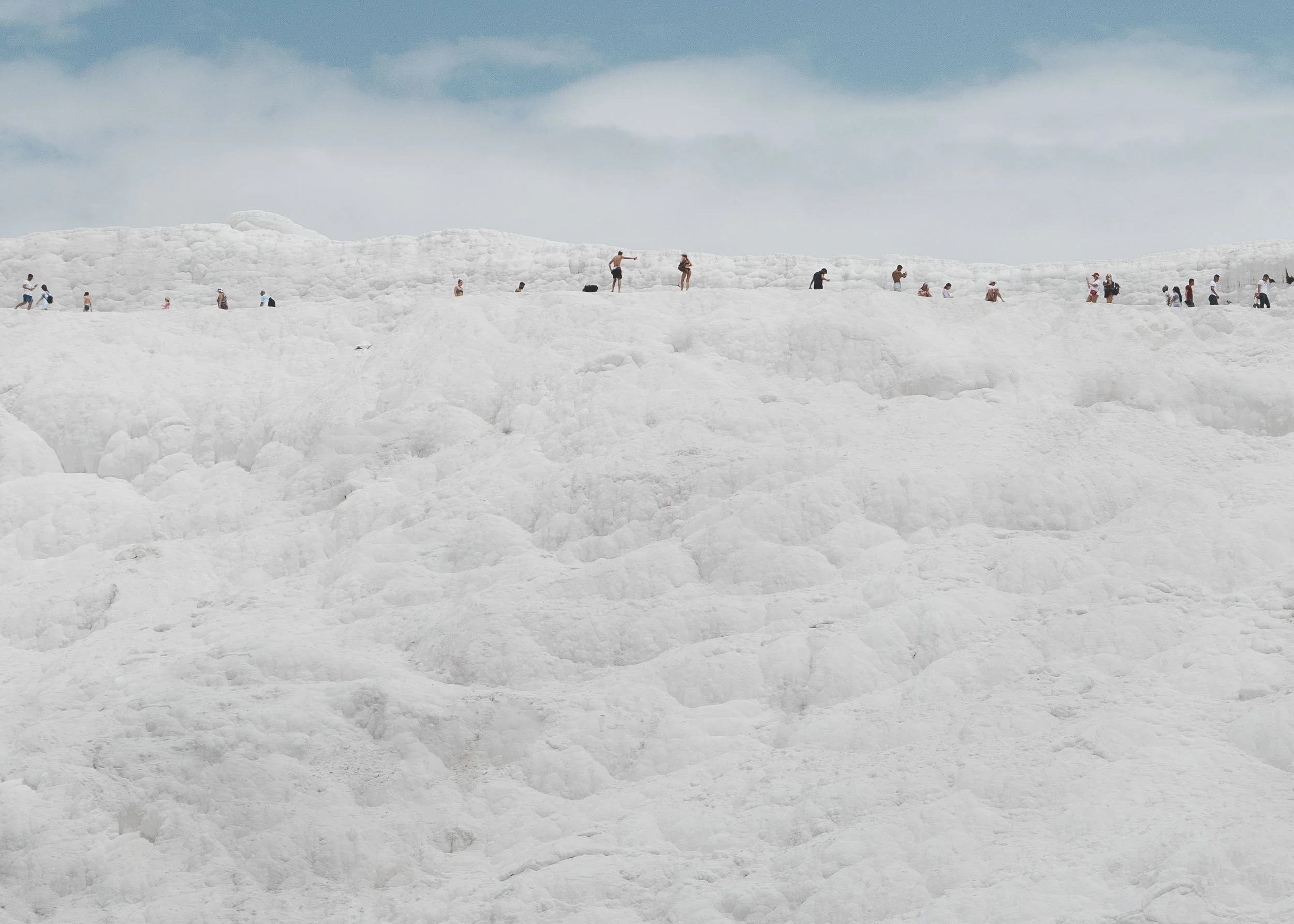 Atop the mountain of salt, Pamukkale, Turkey