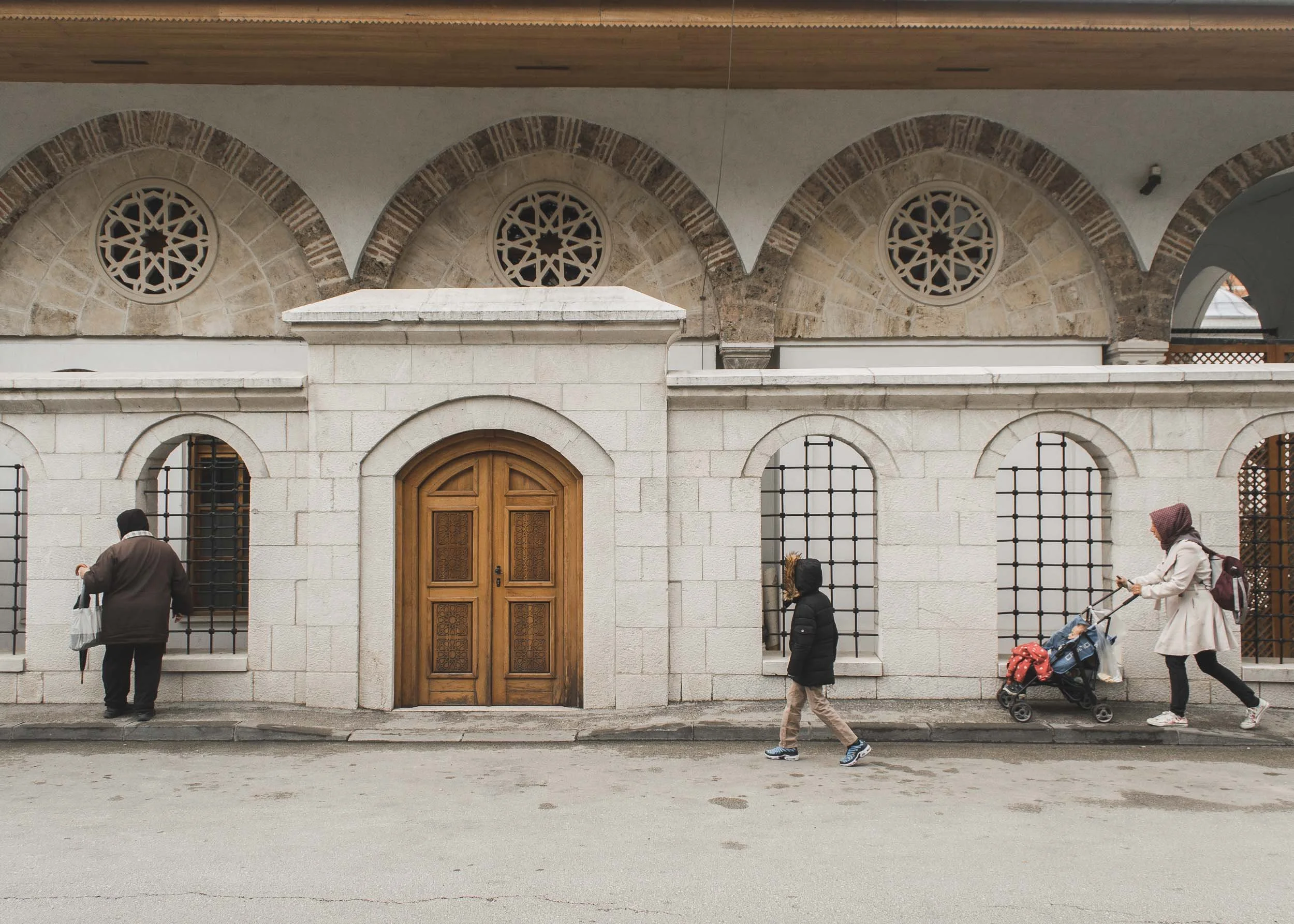 Outside a mosque in South Sarajevo