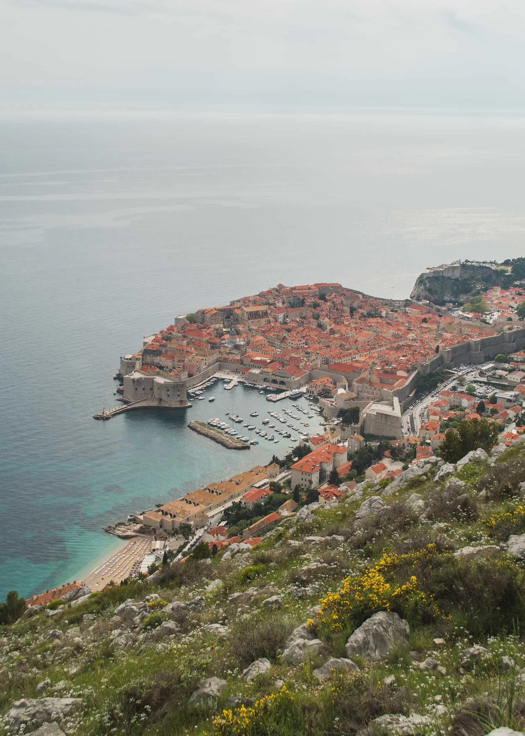 Overlooking the old town from Mount Srđ, Dubrovnik, Croatia