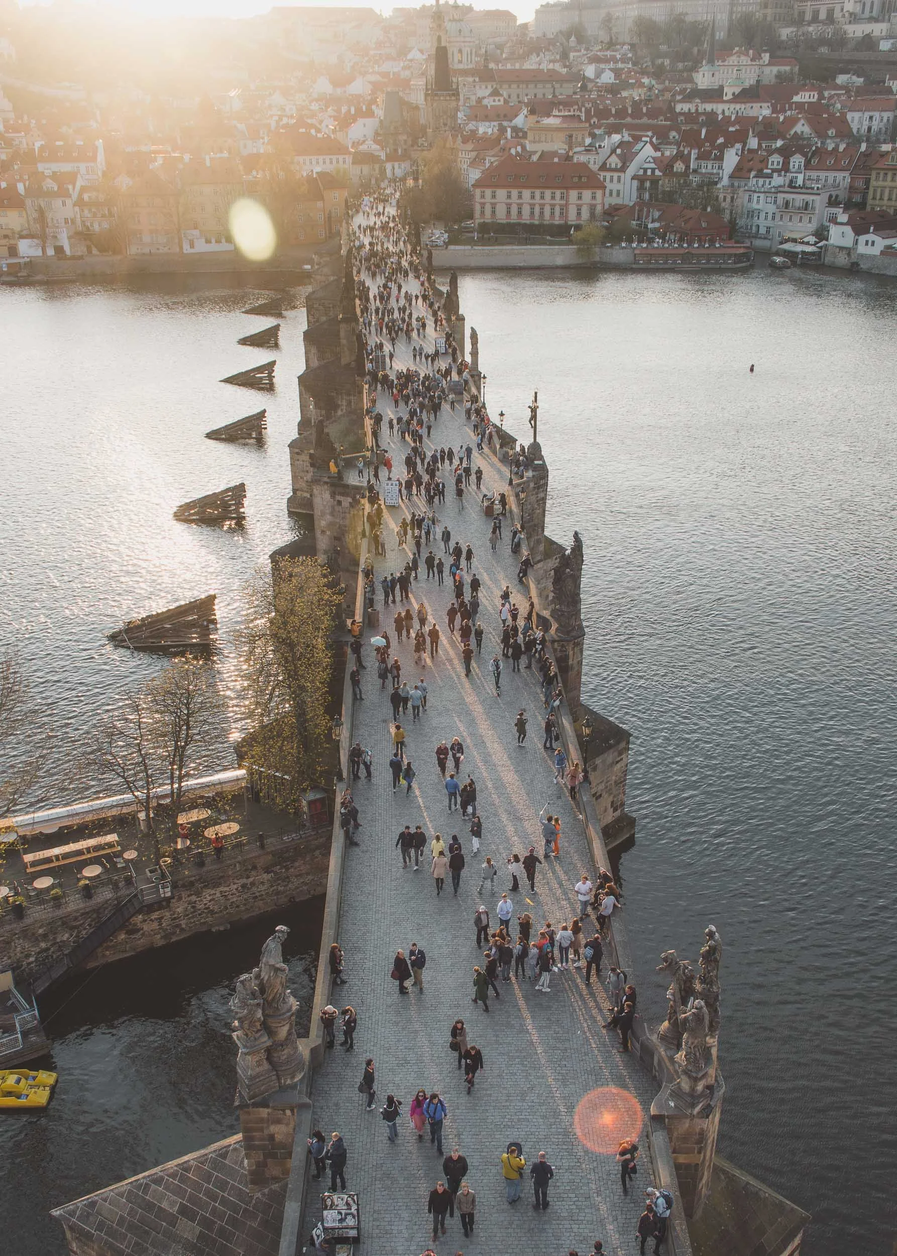 Charles Bridge at sunset, Prague, Czech Republic
