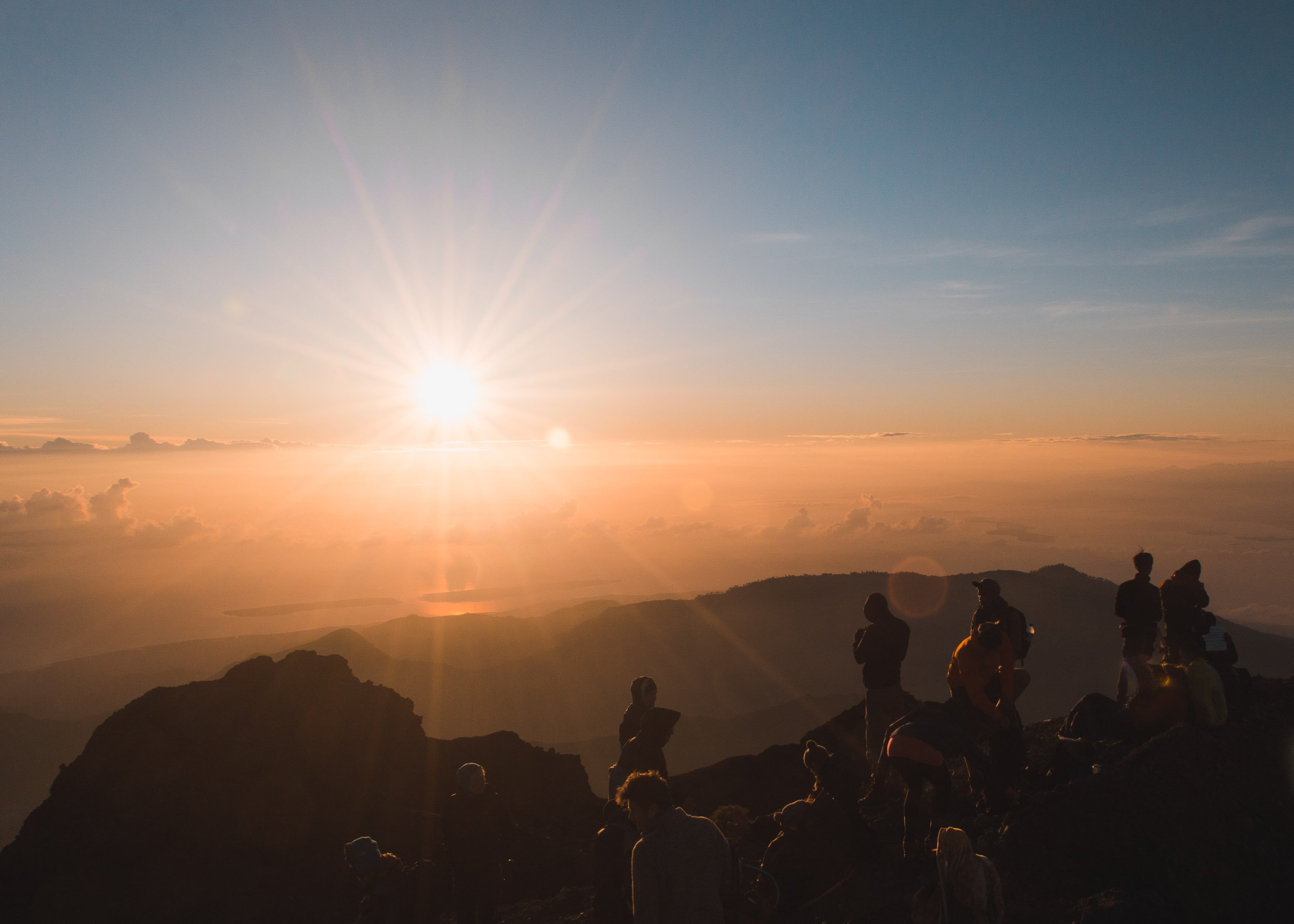 Sunrise at the summit, Mount Rinjani, Indonesia