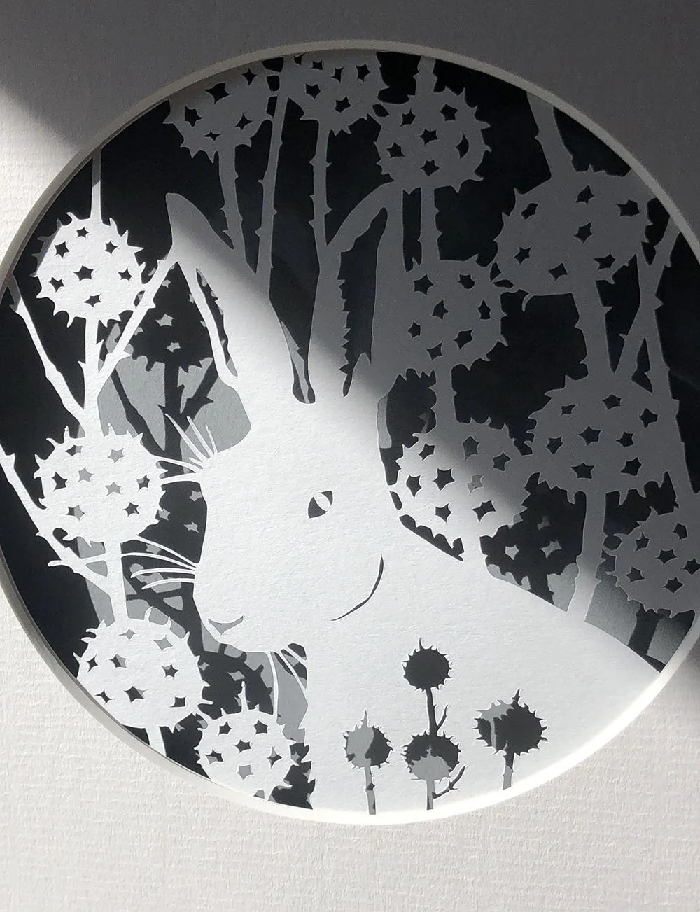 Hare and Seedheads Papercut — Sarah Morpeth Artist