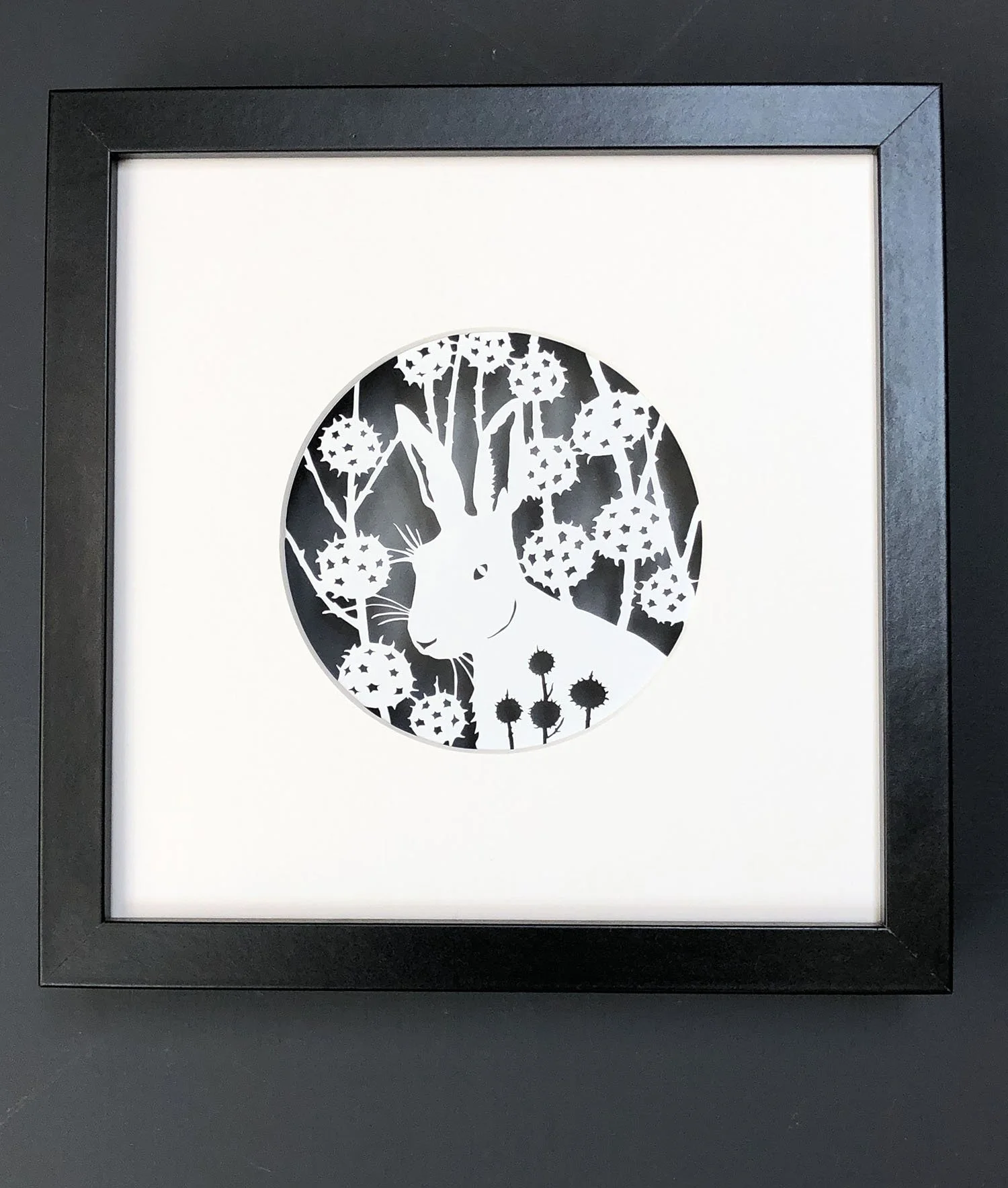 Hare and Seedheads Papercut — Sarah Morpeth Artist