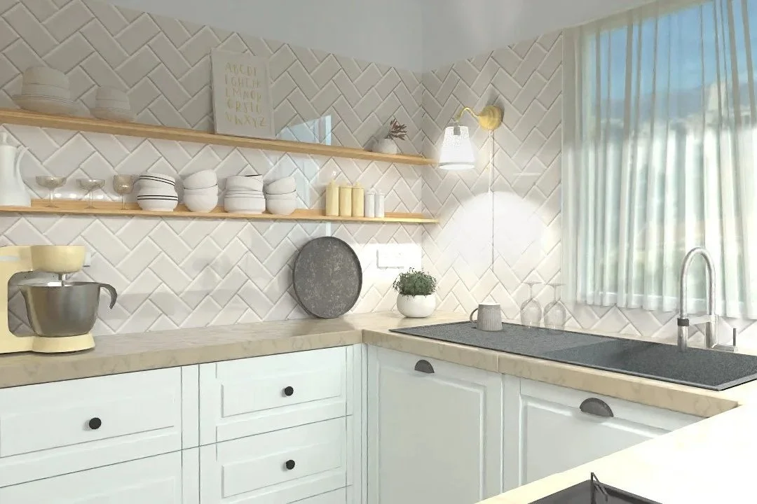 Small kitchen corner in neutral colours showcasing how tiny kitchens can be practical and cosy.