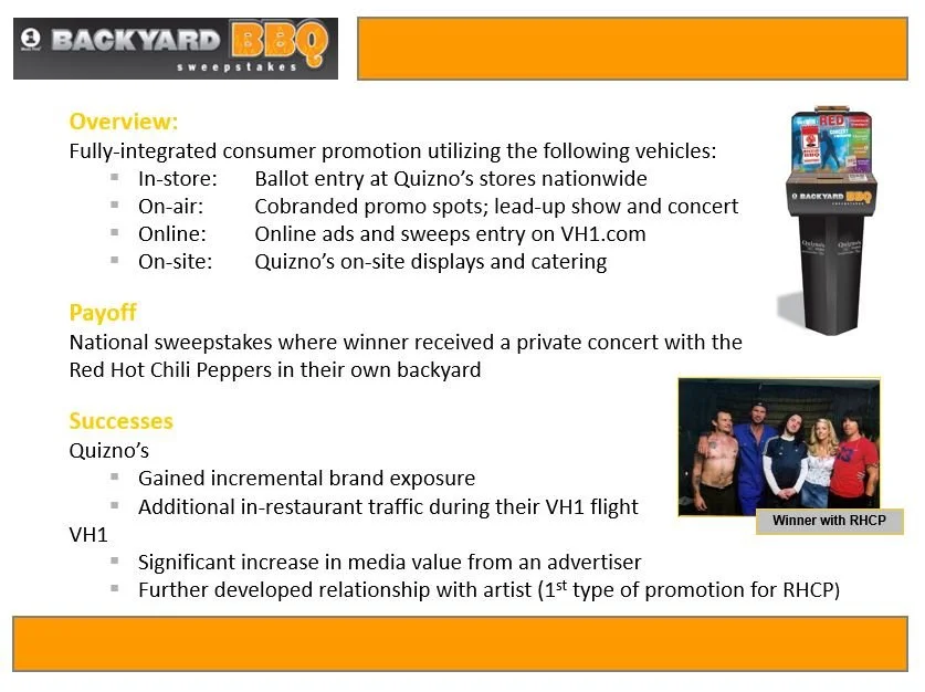 VH1 Backyard BBQ Sweepstakes Presented by Quizno's