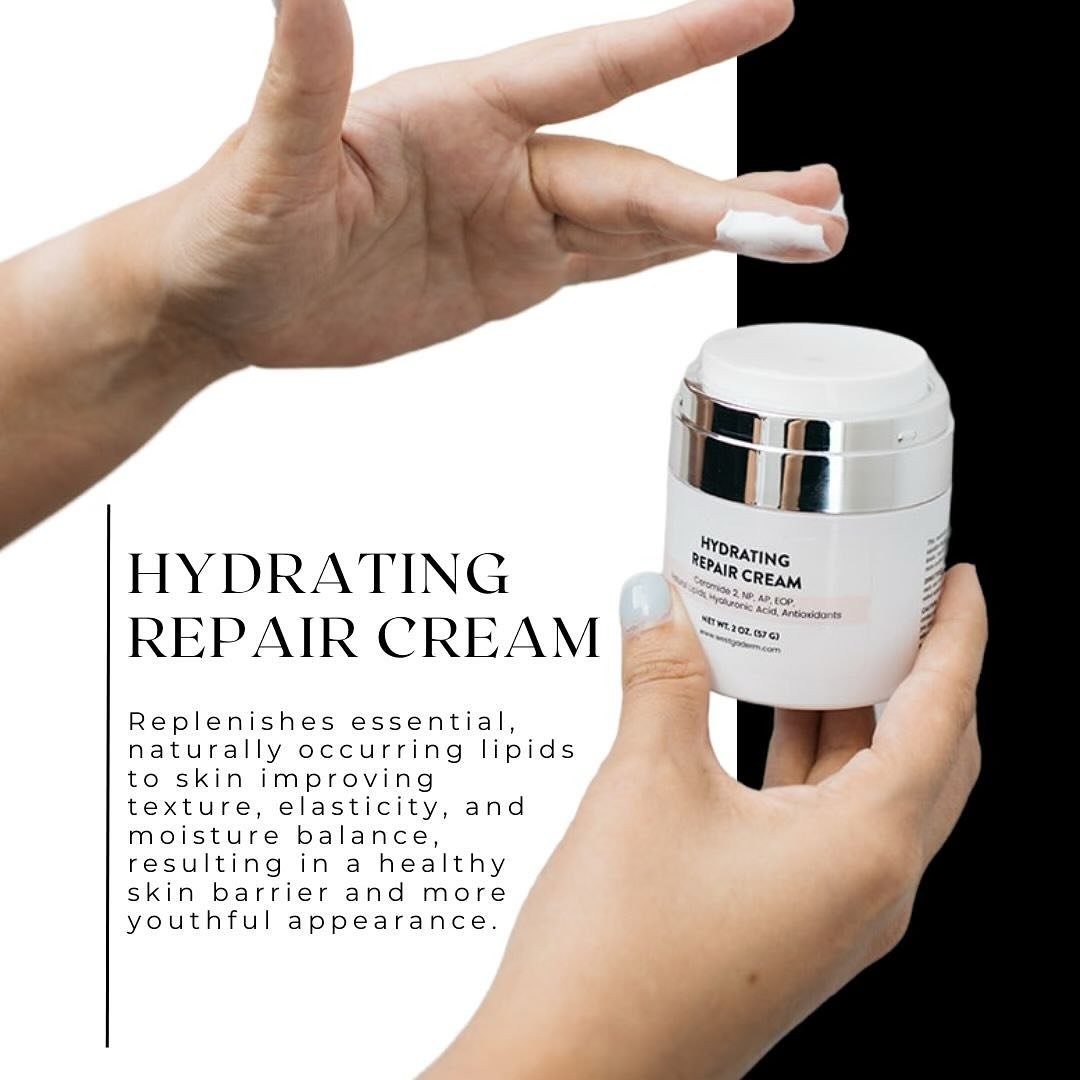 Introducing our Hydrating Repair Cream: Your skin&rsquo;s ultimate ally for restoring balance, elasticity, and that coveted youthful glow! 🌟 Perfect for post-procedure recovery or nightly TLC, it replenishes essential lipids for a resilient, radiant