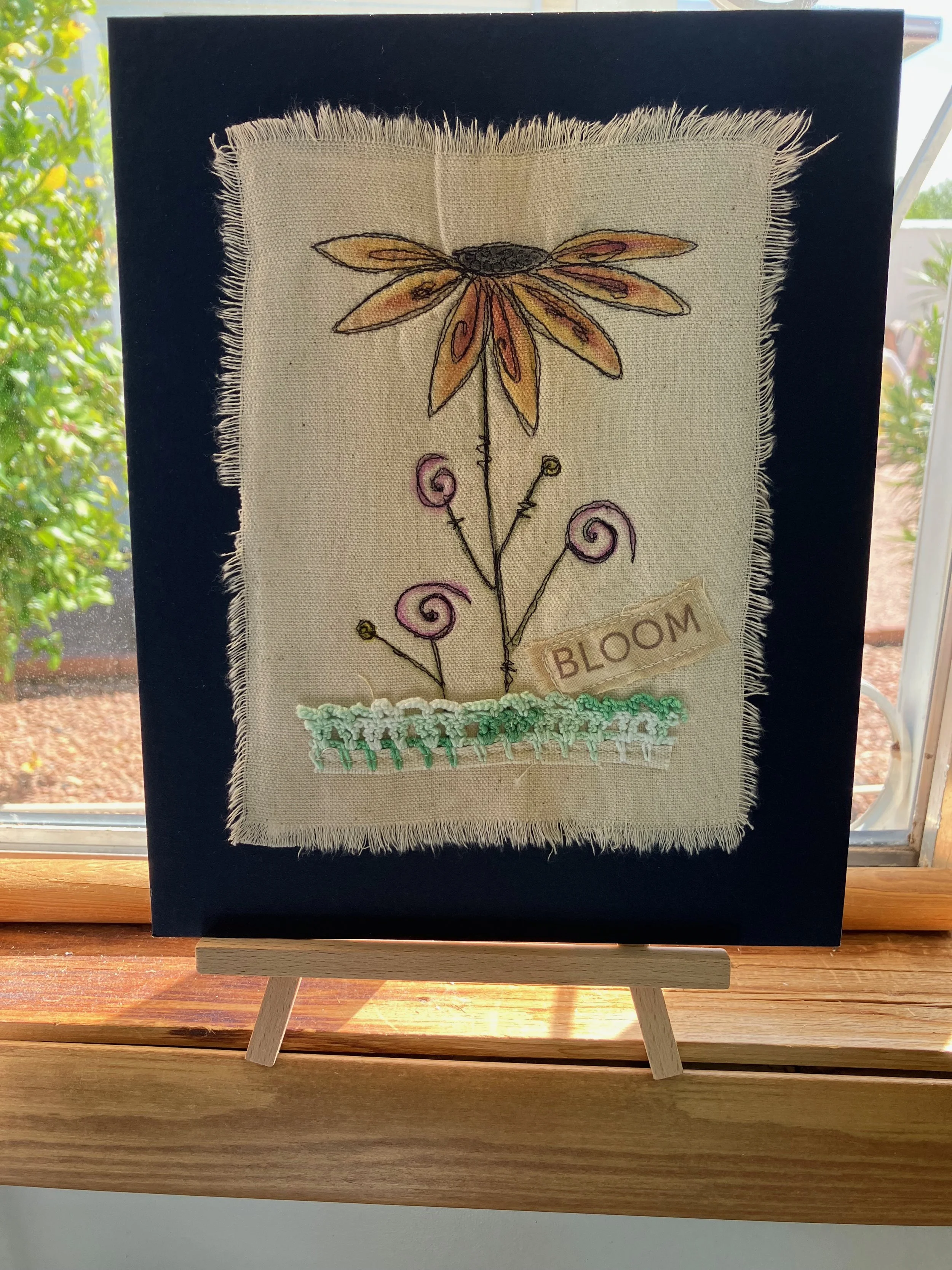 stitched flower art