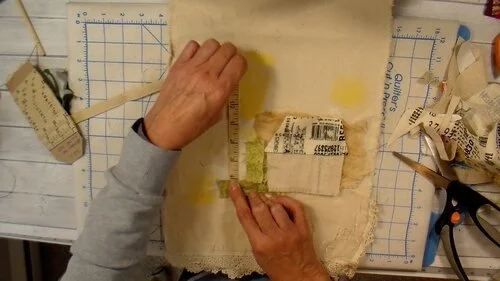 “Measuring Tape” trim adds interest to the tree.