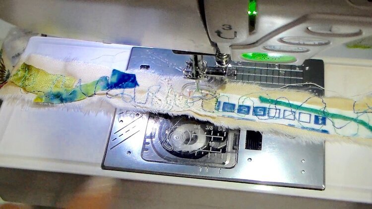 free motion stitching the scraps