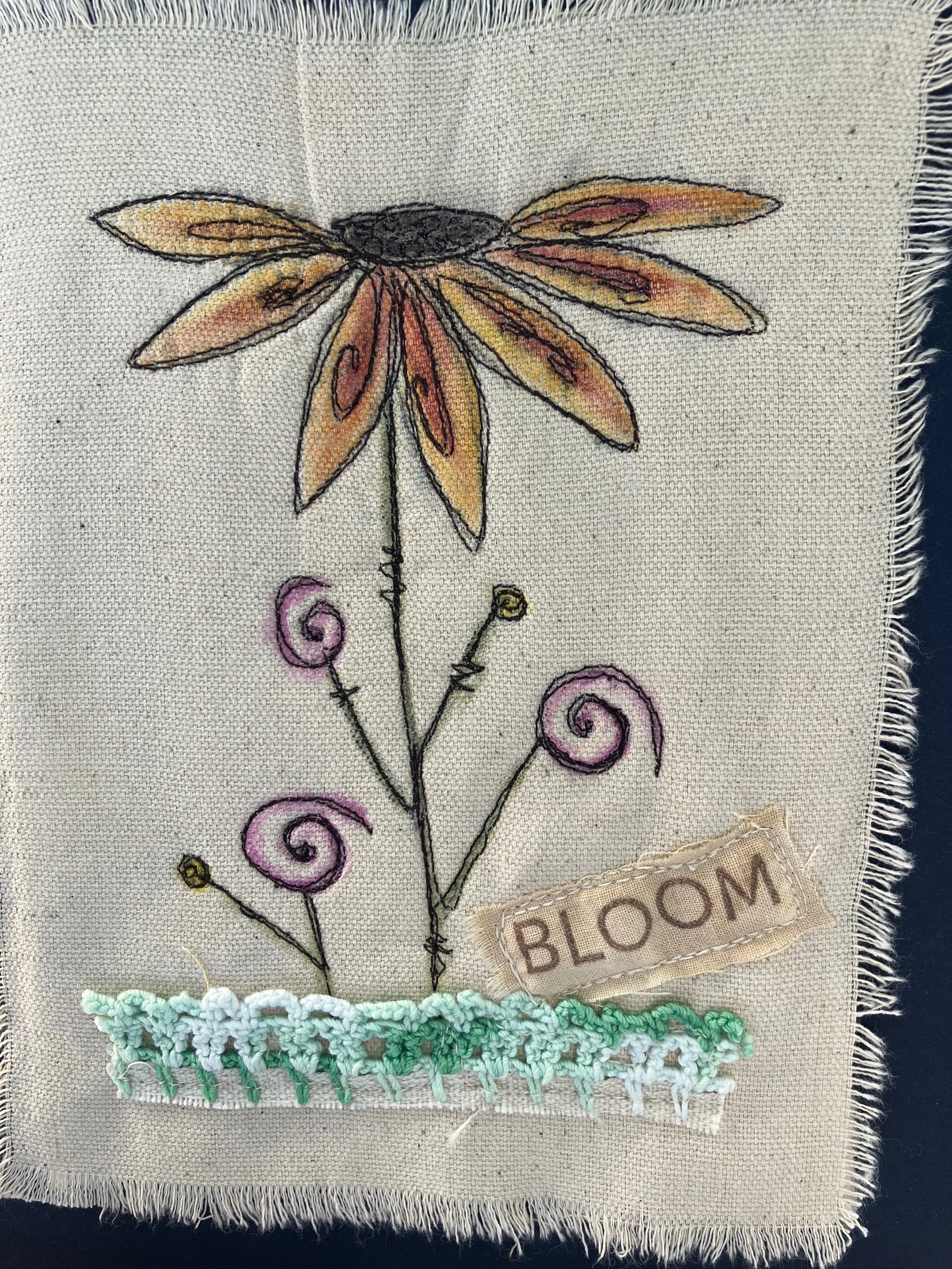 stitched flower art