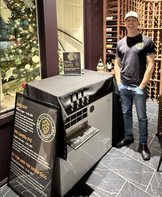 Mobile brewer at local richmond virginia corporate party bartending.