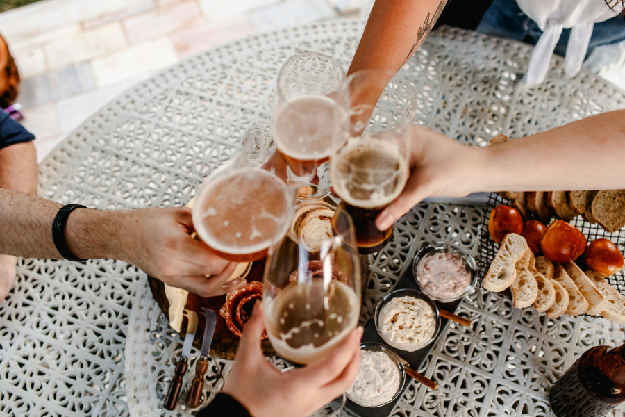 Small Batch Brewing Helles Lager poured on tap at a Richmond backyard summer party