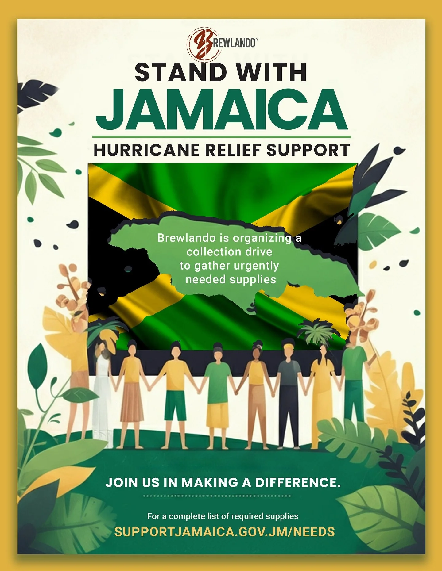 In the wake of the recent hurricane, our neighbors in Jamaica urgently need our help to rebuild. We&rsquo;re partnering with official relief efforts to provide support from our community.

Brewlando is setting up collection boxes at all 4 locations t
