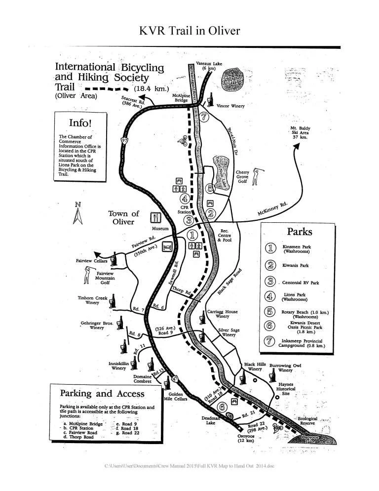 Kettle Valley Railway Trail Maps — S.S. Sicamous Marine Heritage Park