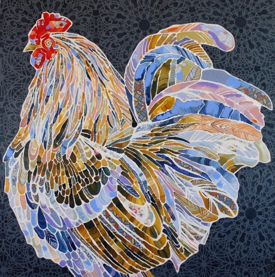 48X48, acrylic and collage 