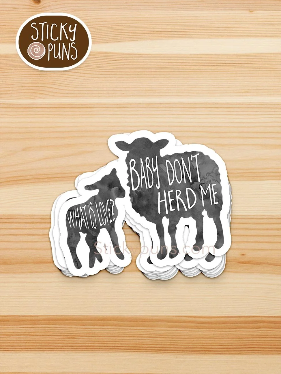 What is love? Baby don't HERD me sticker - pun sticker — Sticky Puns What is love? Baby don't HERD me sticker - pun sticker — Sticky Puns