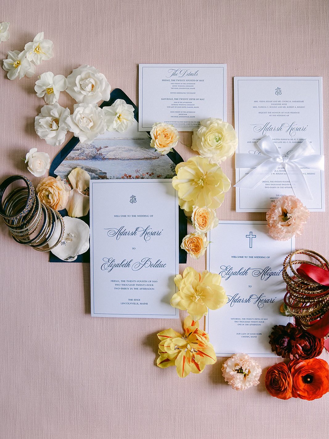 beautiful detail shots from a heartfelt hindu wedding ceremony that colorfully wed elizabeth + adarsh and began the &lsquo;24 season 

Venue: @innatoceansedge
Management/Planning: @coastlineweddings 
Floral Design: @floraliadesignstudio
Photography: 