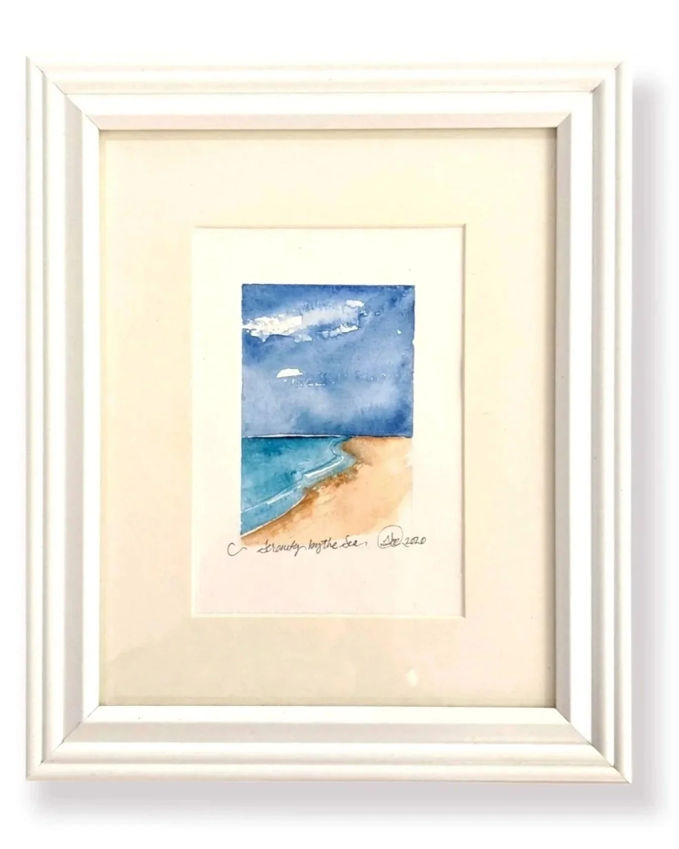 Serenity by the Sea, Watercolor
Matted in Cream, Framed in White
8"X10"
Available at Seaside Design, Dennis, MA