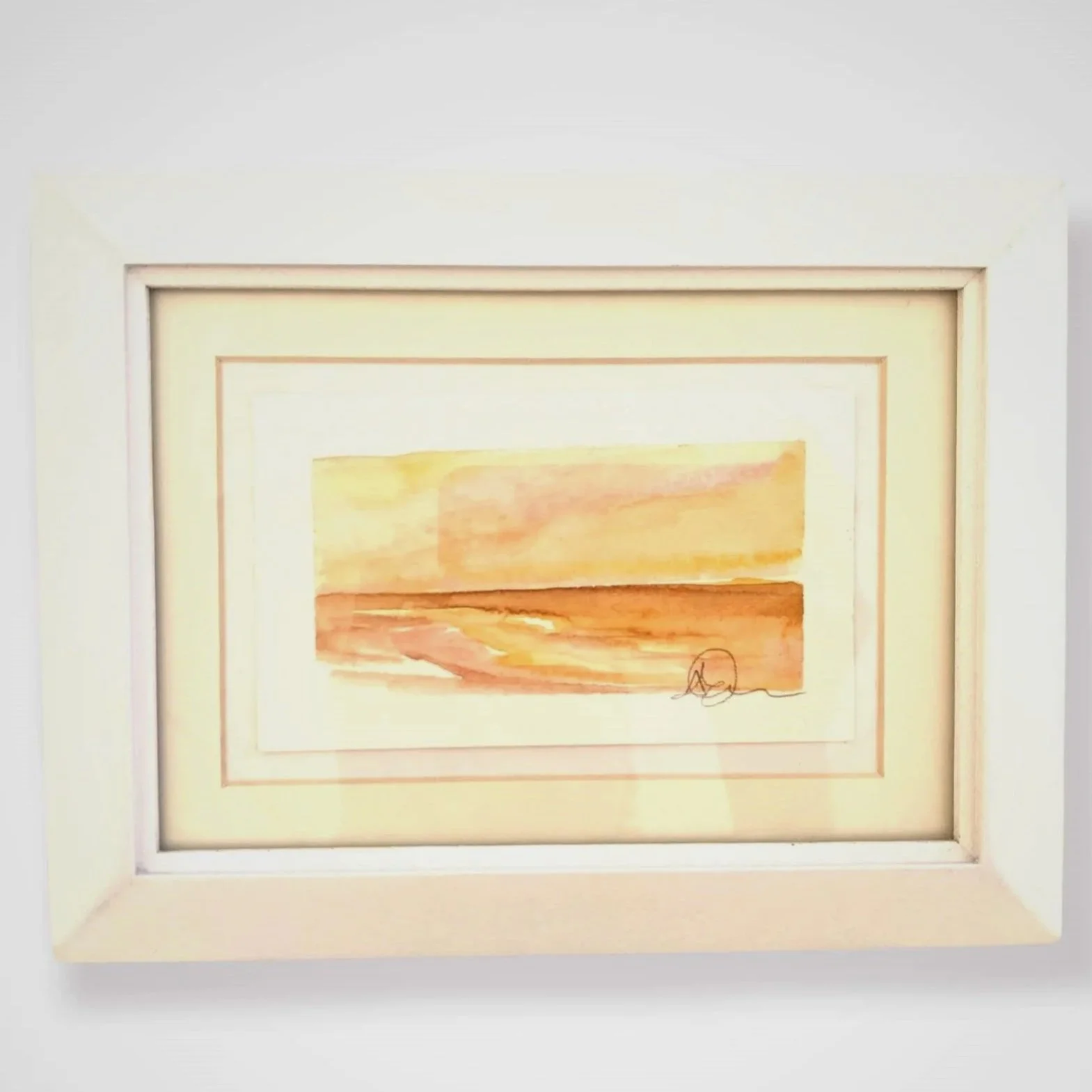 Days' End, Watercolor 
Matted in Cream. White Frame
5"X7"