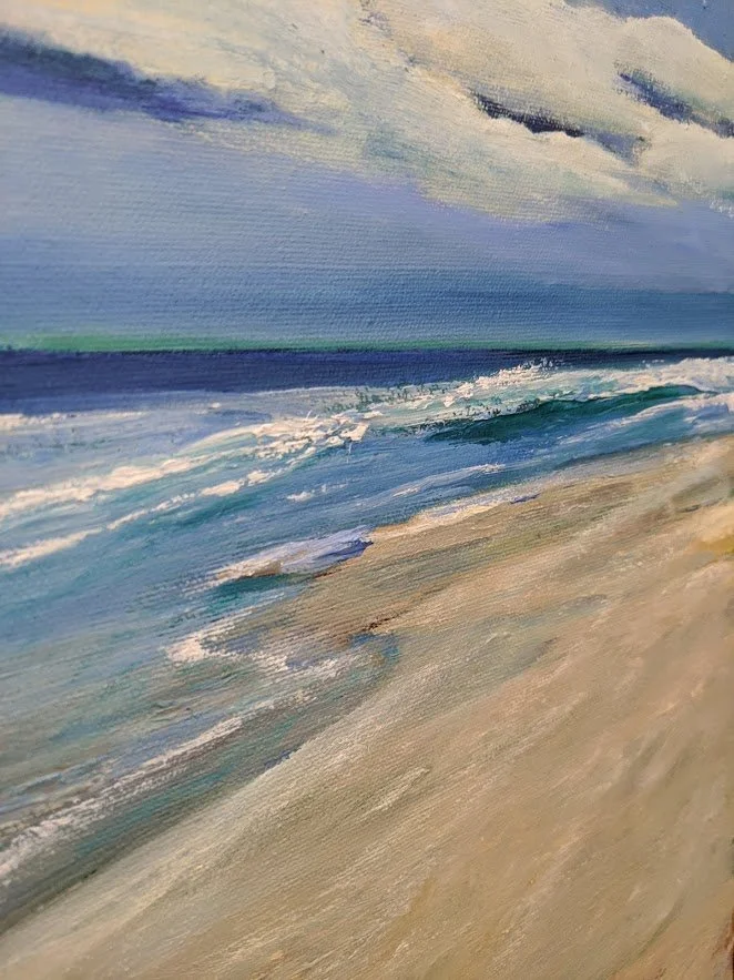 Long Beach. Oil on Canvas (section of painting)