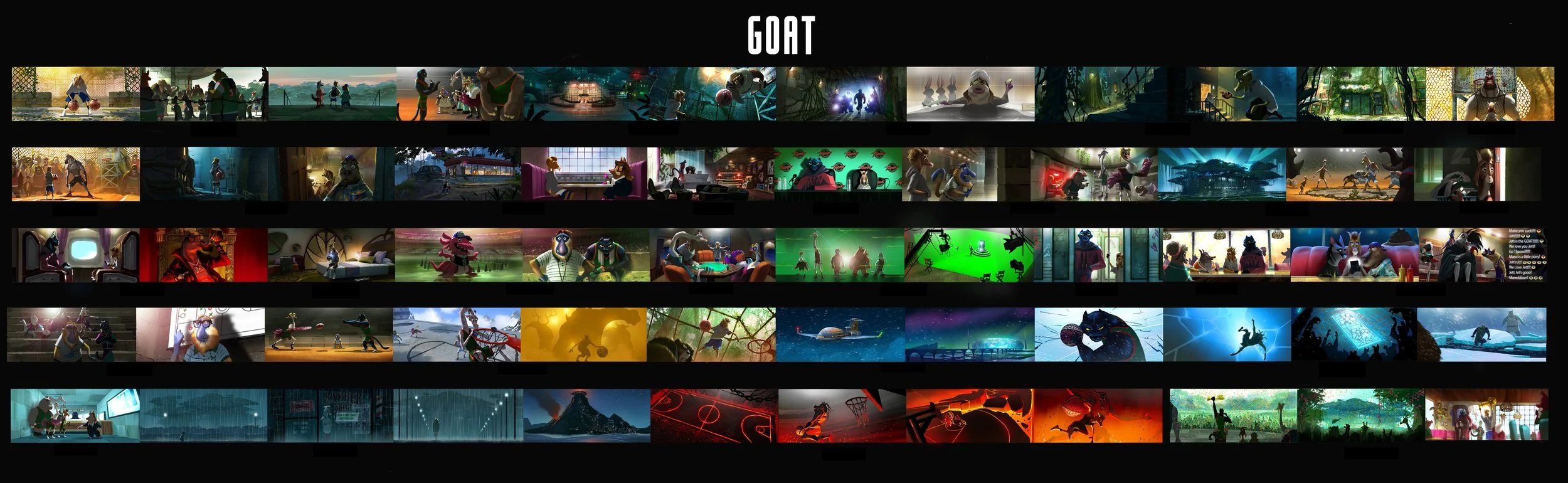 Goat
Sony Pictures Animation
color script
photoshop painted over storyboards