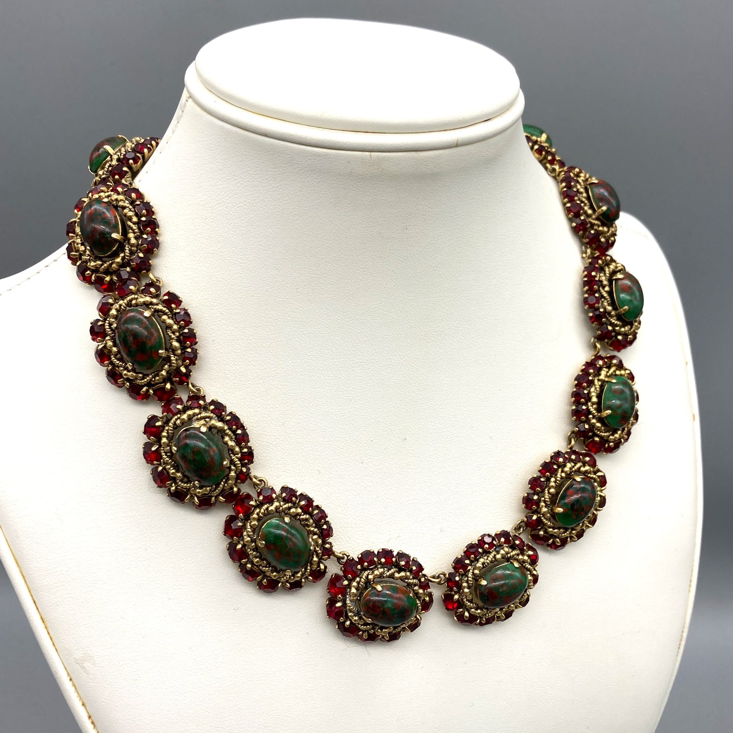Vintage Rare 1964 Christian Dior Marc Bohan Ruby Paste Glass Necklace Germany 2.JPG