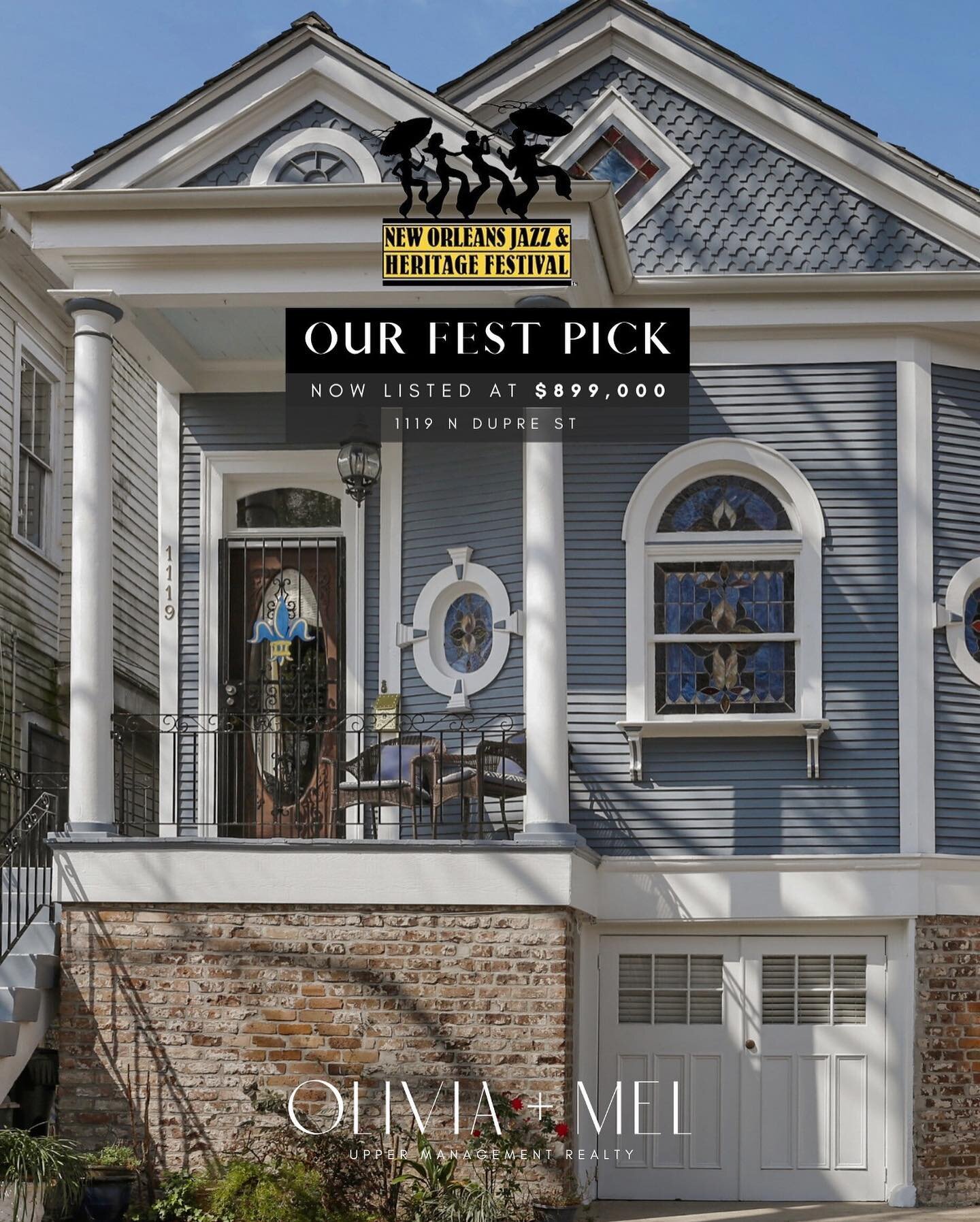 IT&rsquo;S FEST SZN. (No, but seriously, did you get out here last weekend? We made it through the rain and the shine!) 🎺

This home on N Dupre is perfect for anyone who is Bayou St. John-lovin&rsquo;, festival-goin&rsquo;, and all-around-good-time-