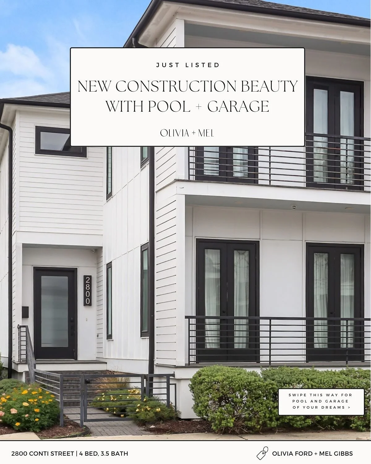 IT&rsquo;S HERE! 😍

Rare, private compound in a prime MidCity Location! 

Modern luxury meets charm at this 4-bedroom, 3.5-bath home on a corner lot, built in 2019 along the vibrant Lafitte Greenway. Outside, you will find a modern two car garage, a