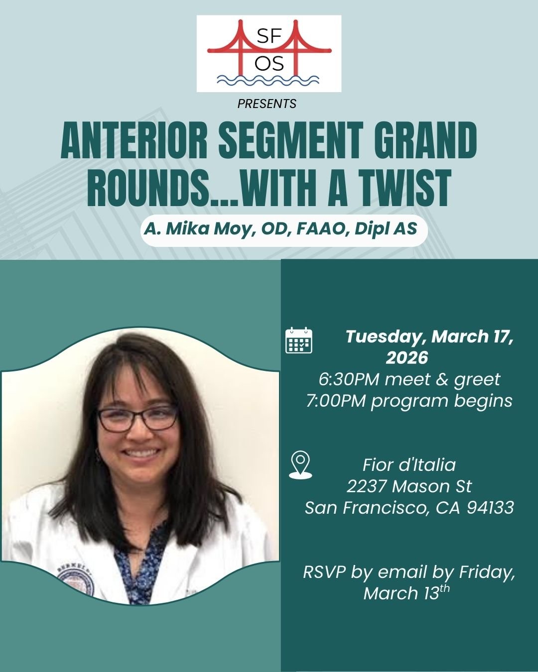 MARCH 2026 CE MEETING: Dr. Mika Moy, OD, FAAO, Dipl AS