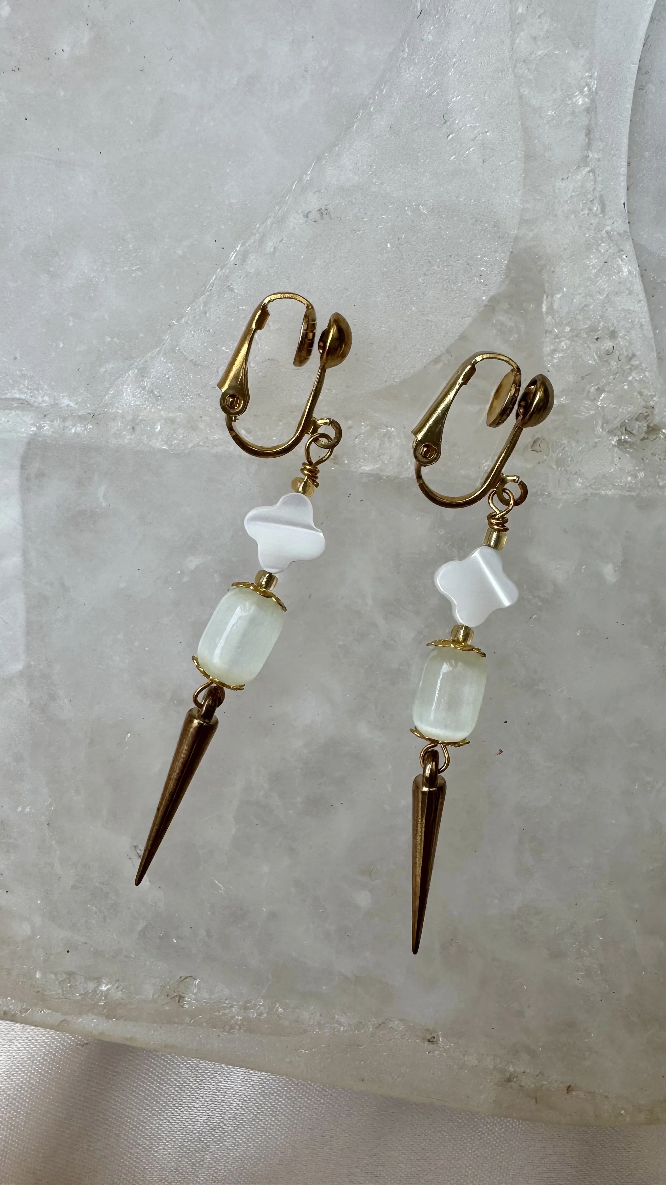 MOP x Selenite Clip Ons