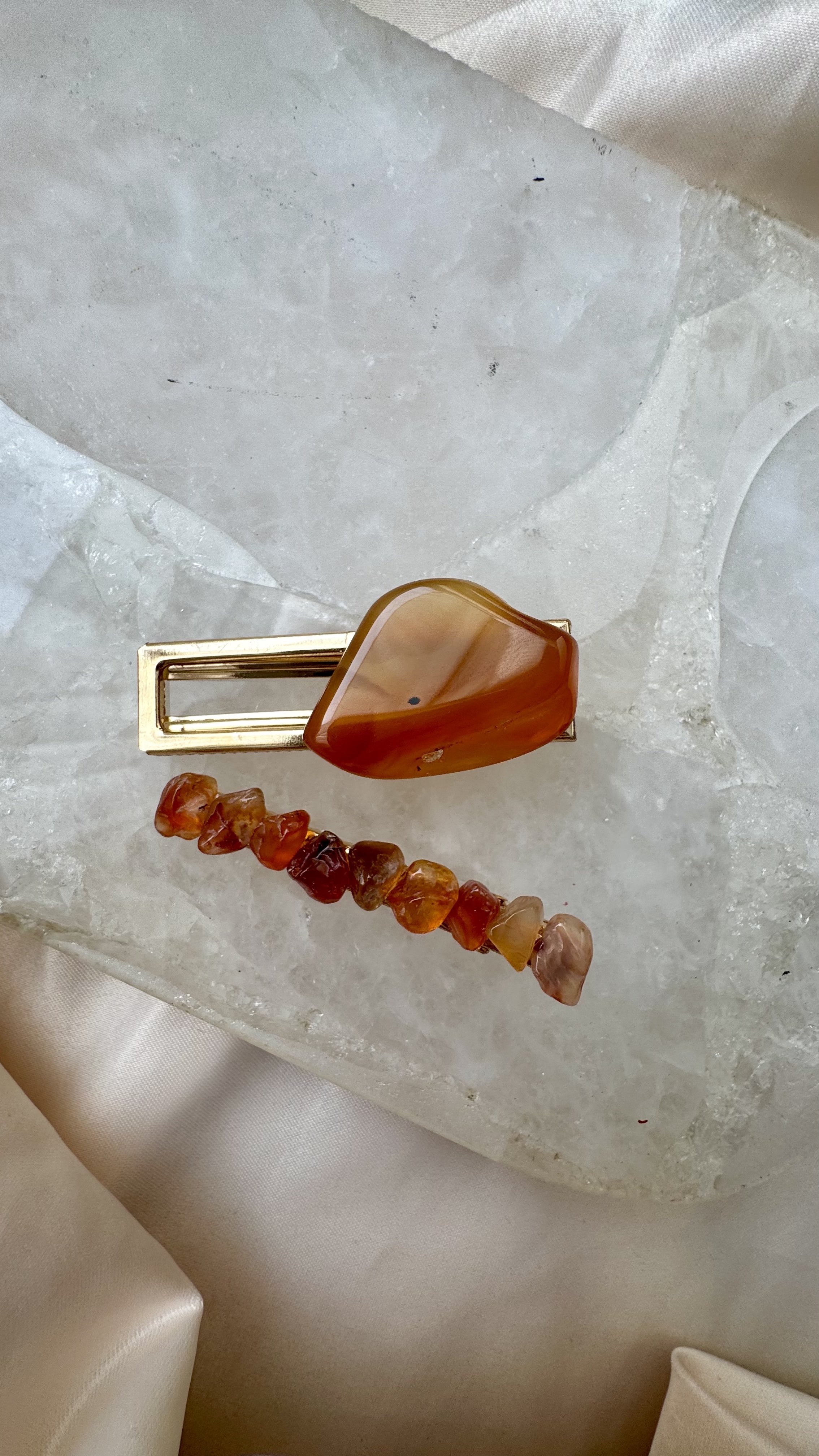 Agate x Carnelian (Gold Tone)