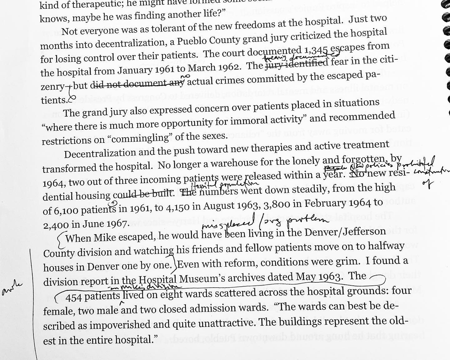 I&rsquo;ve found myself talking about writing&mdash;and rewriting&mdash;and balancing words and photographs&mdash;in interviews recently. This is an edited page from the draft of &ldquo;The Mike File.&rdquo; You&rsquo;ve got to edit on the screen, ed