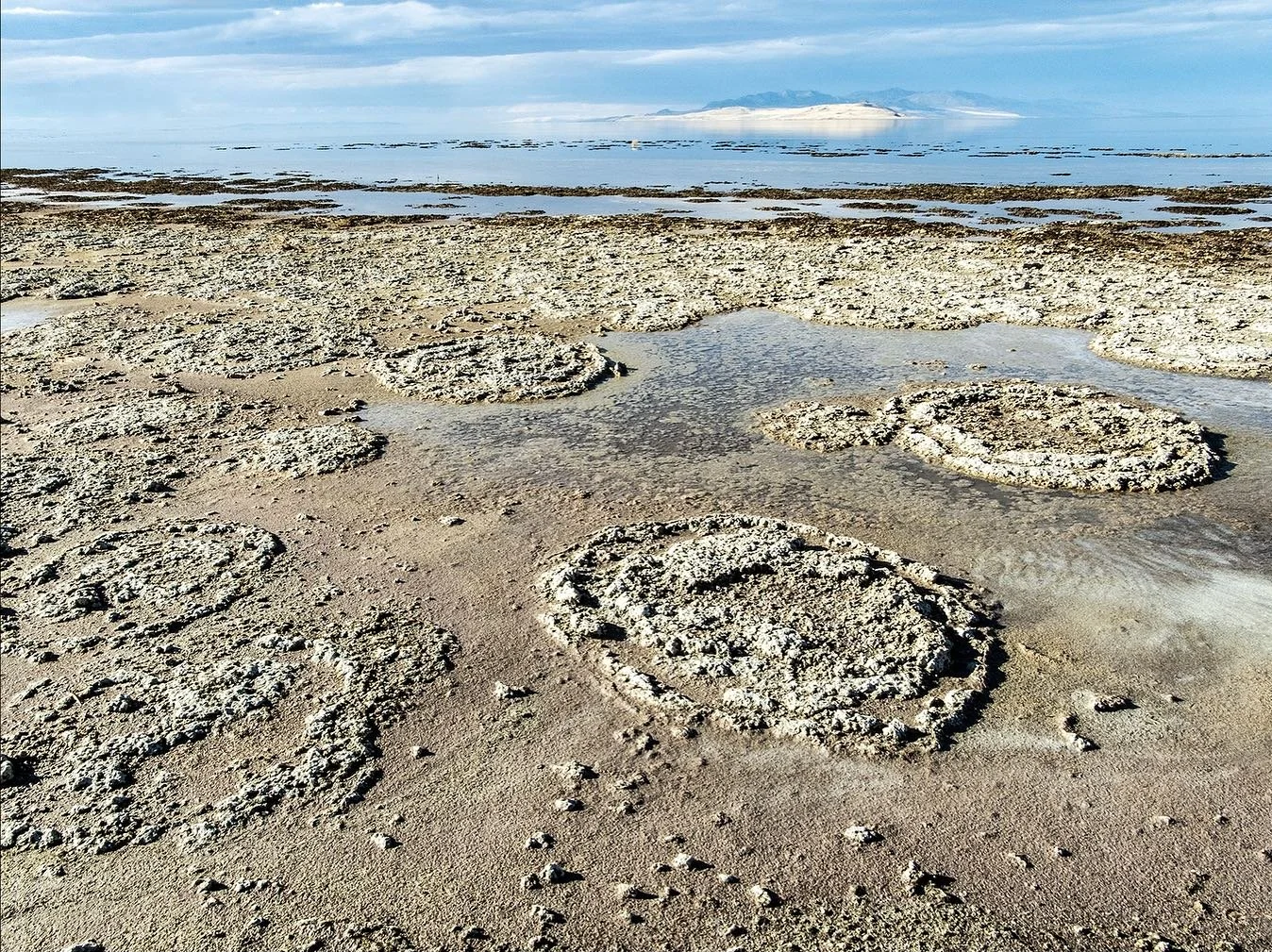 I went out to #greatsaltlake a few days ago, to see how the lake is doing at 4190 feet—just 2 feet above the terrifying historic low a couple of years ago. It’s an achingly beautiful place, but #antelopeisland is no longer an island. And