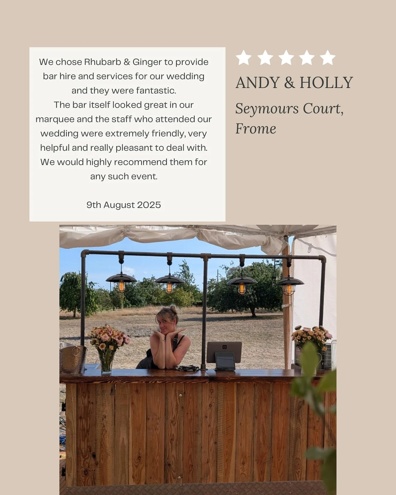 We had the pleasure of providing a Bar set-up for Andy &amp; Holly&rsquo;s Wedding celebrations at Seymour&rsquo;s Court in Frome, and what a night it was! Incredible vibes, amazing drinks, and the loveliest guests dancing and celebrating all evening