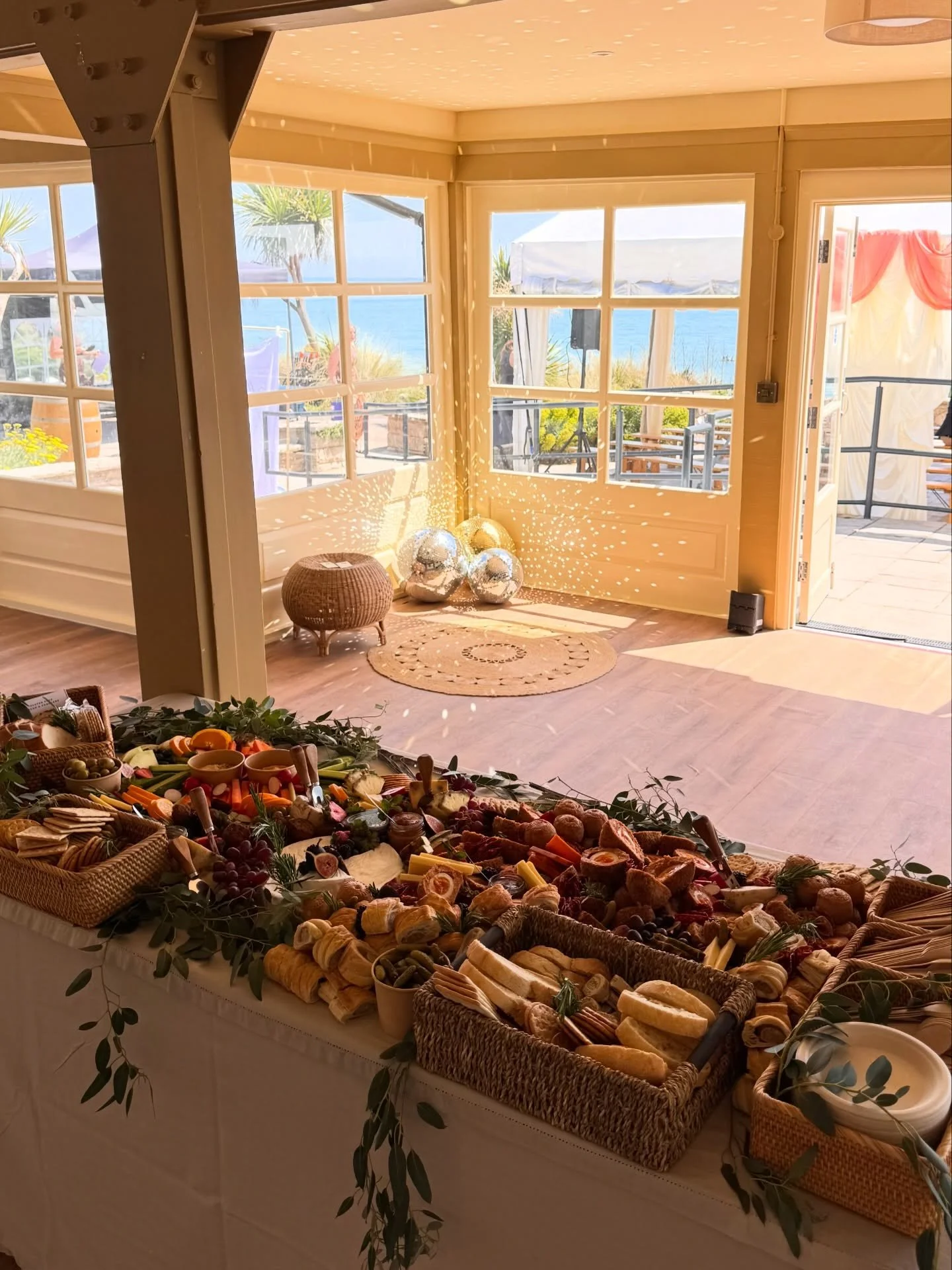 Laura &amp; Ella&rsquo;s Wedding Graze at Branksome Dene &ndash; 24th May ✨💍

Really loved setting this table up! Gorgeous weather, incredible sea views, and a grazing table full of delicious cheeses, charcuterie and ploughman&rsquo;s for guests to 