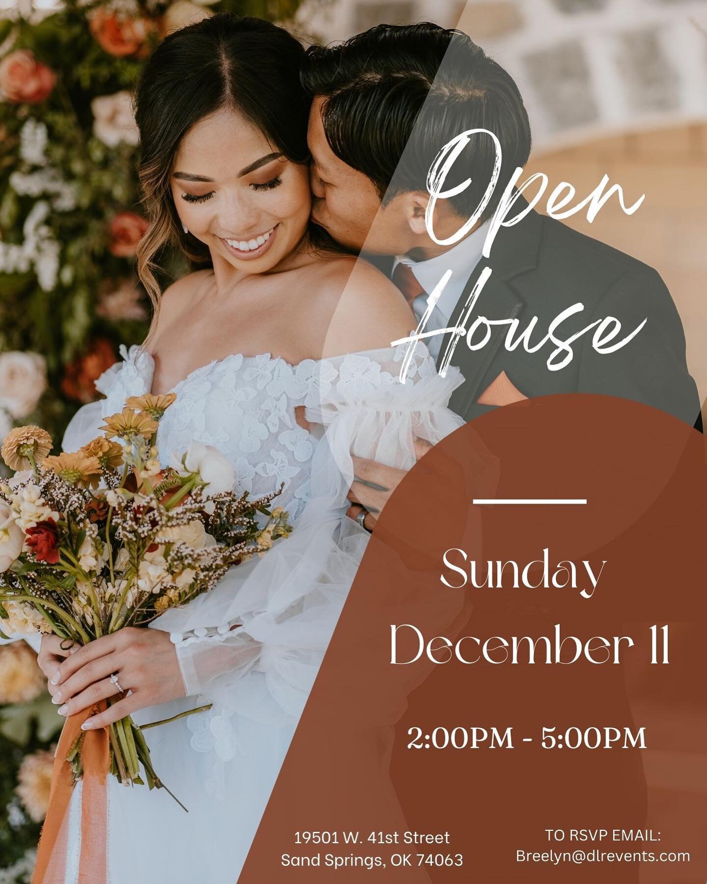 Getting married next year? Need a venue? Need some amazing vendors? Mark your calendars for DEC. 11th for DLR&rsquo;s open house!  Cannot wait to see you there!