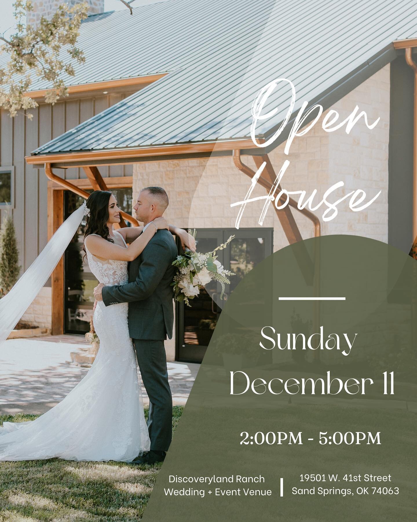 Get engaged over this holiday weekend? Well come on out to Discoveryland Ranch&rsquo;s open house December 11th from 2:00-5:00 to see our beautiful new venue and meet some incredible vendors!