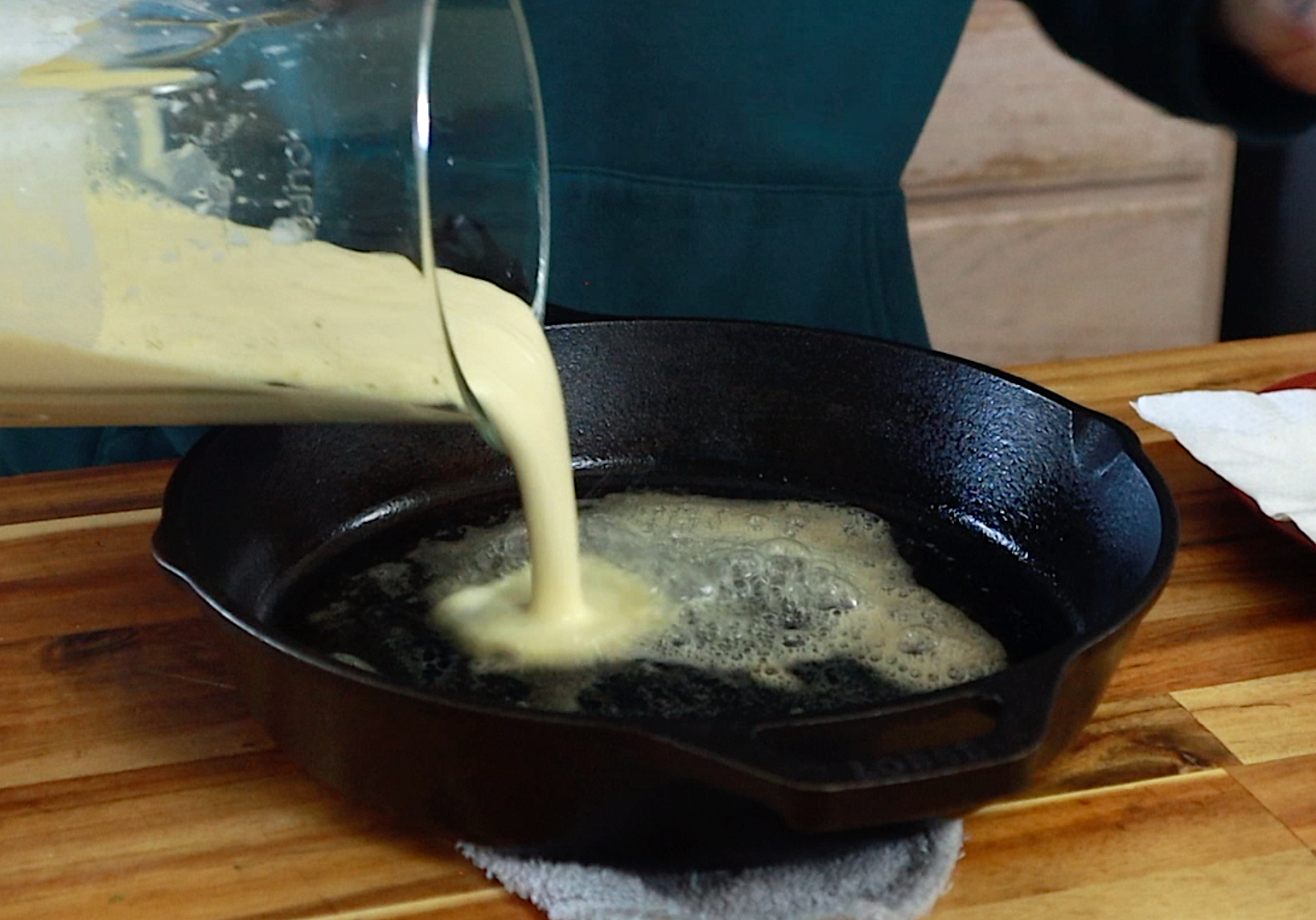 getting ready to bake the dutch baby