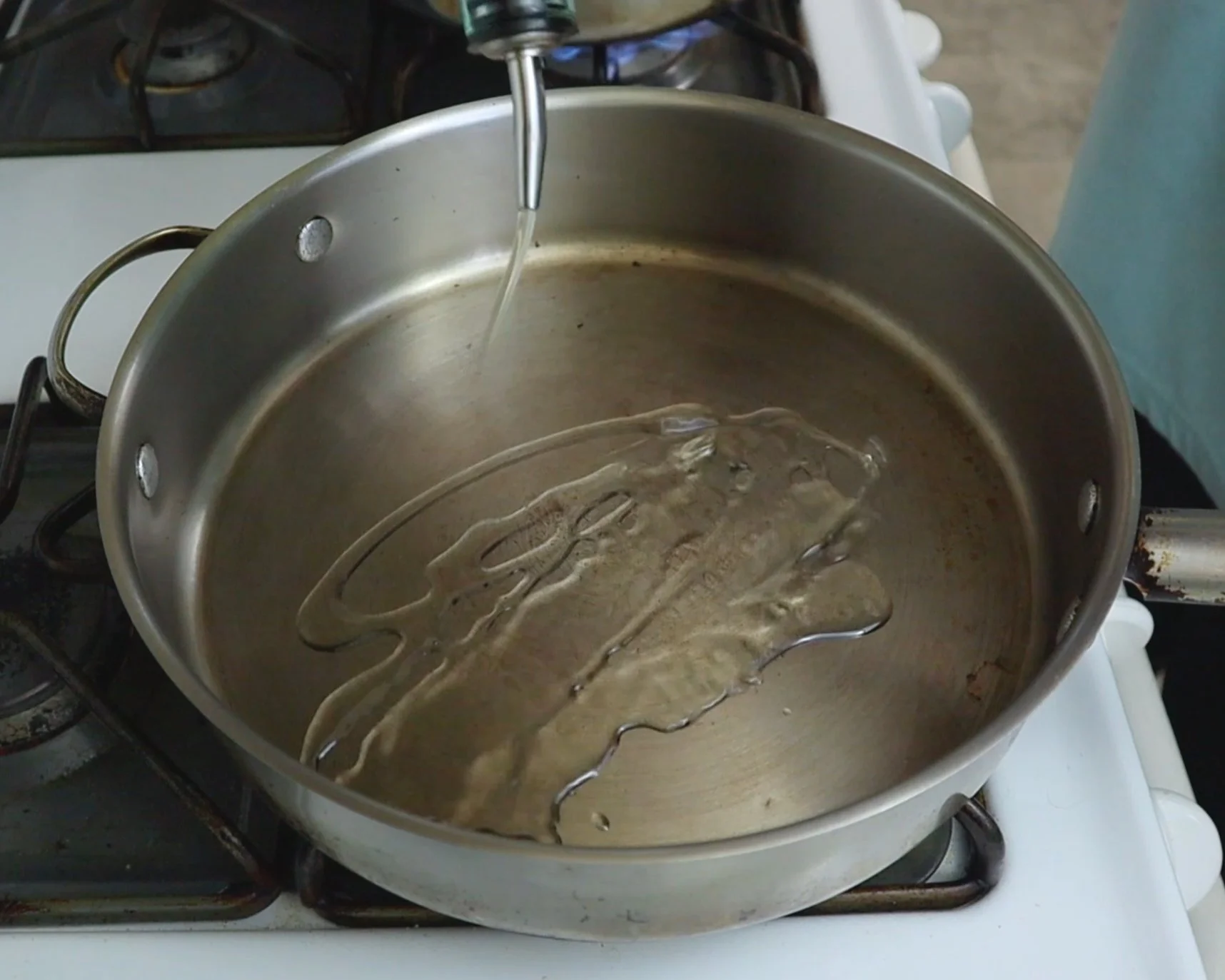 warming pan to begin sauteing of veggies.