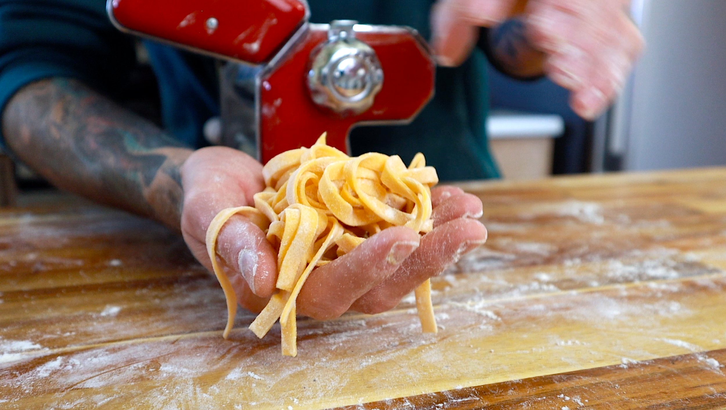 homemade pasta dough freshly cut