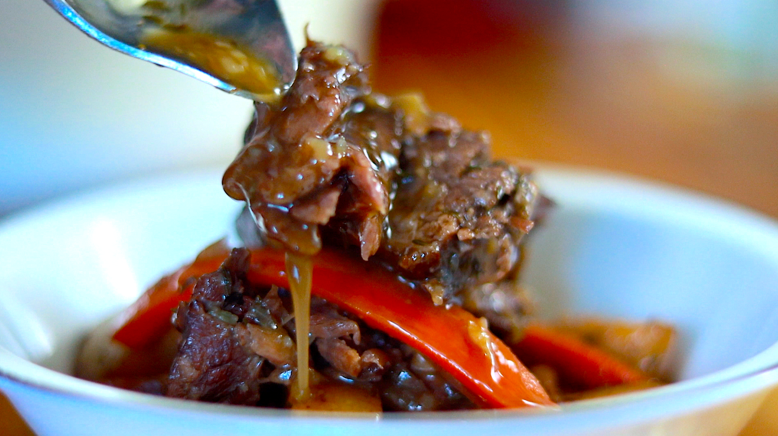 finishing touches on homemade dutch oven pot roast