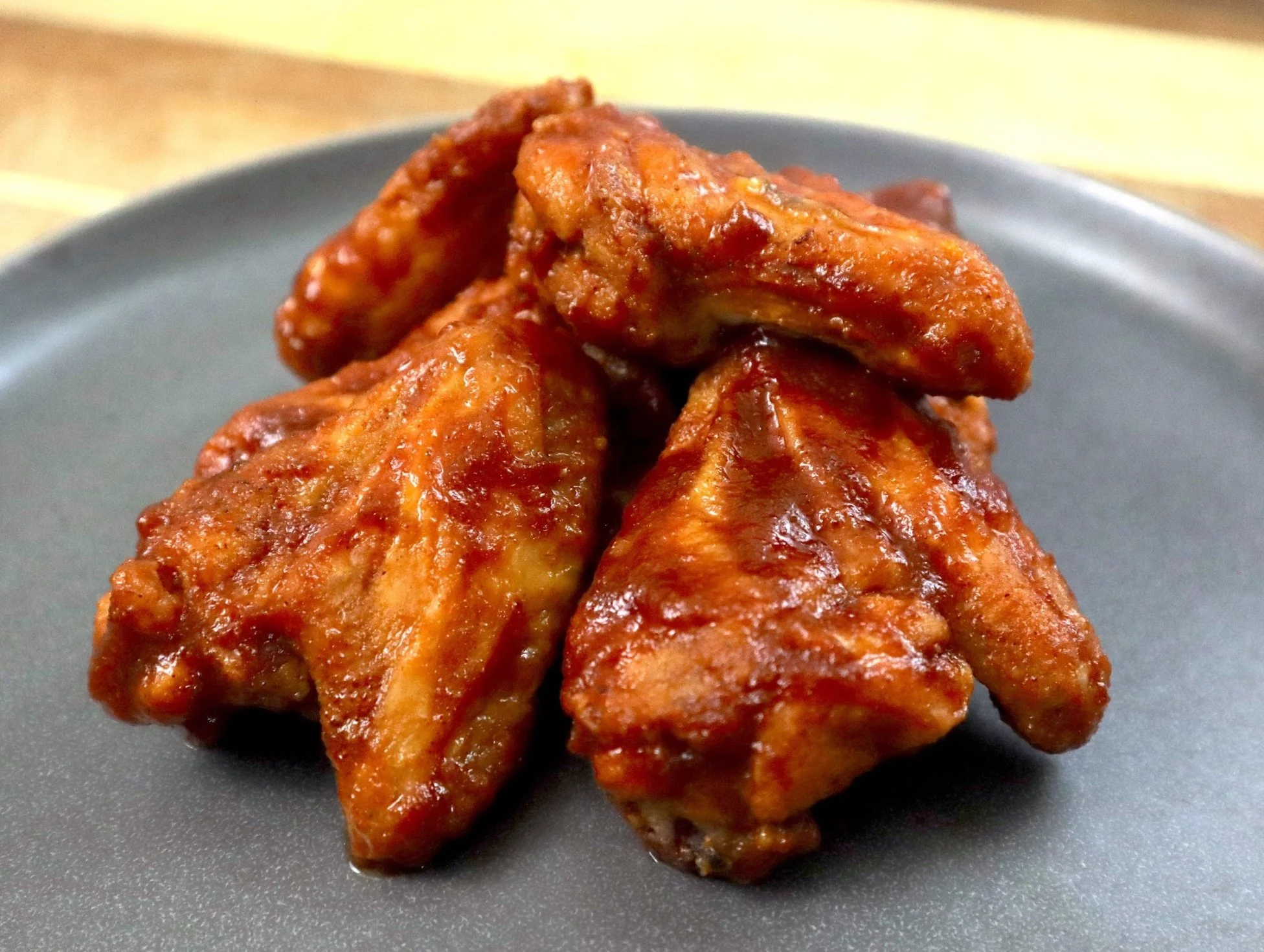 baked bbq chicken wings on a plate