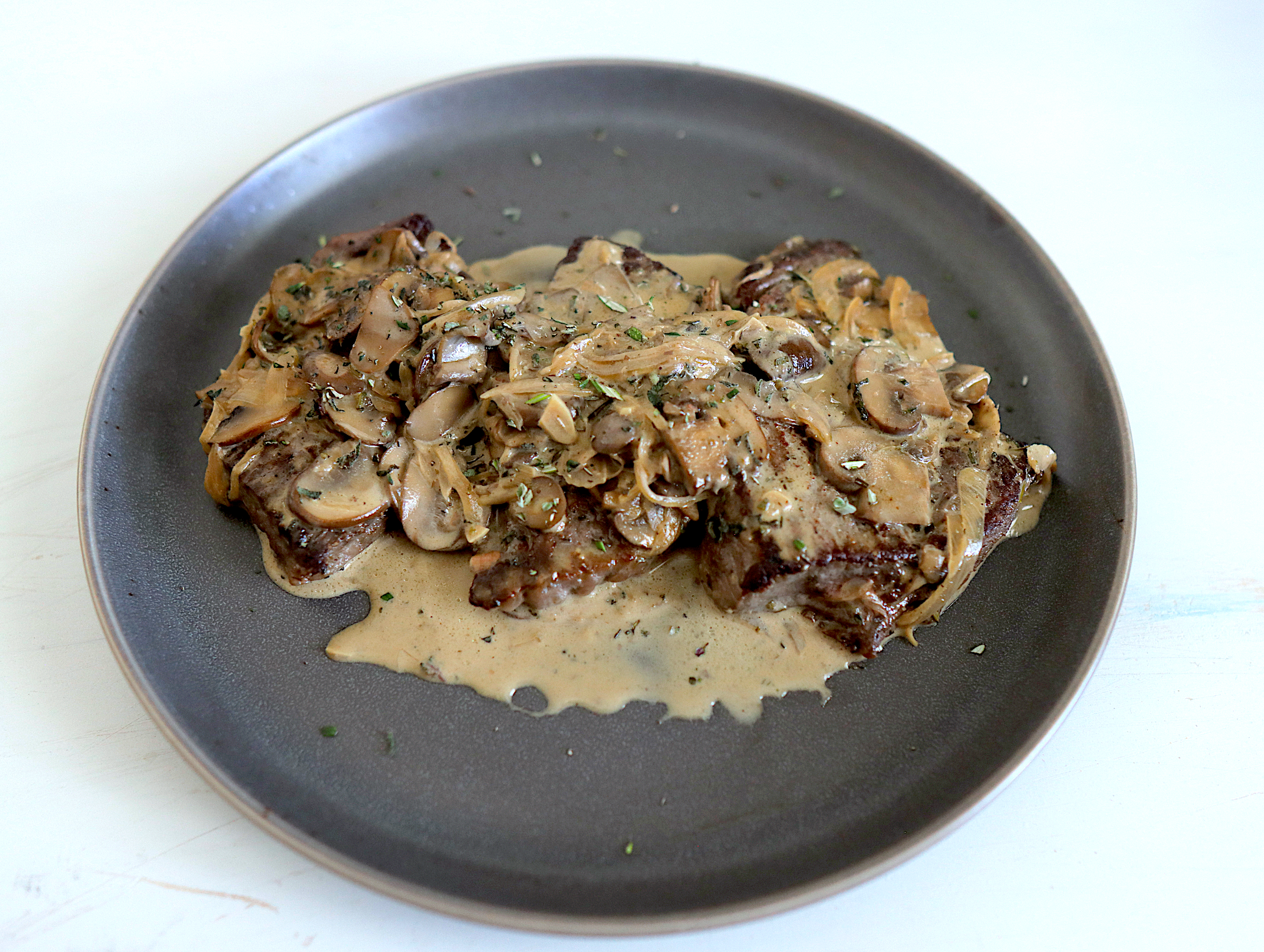 steak diane on a plate