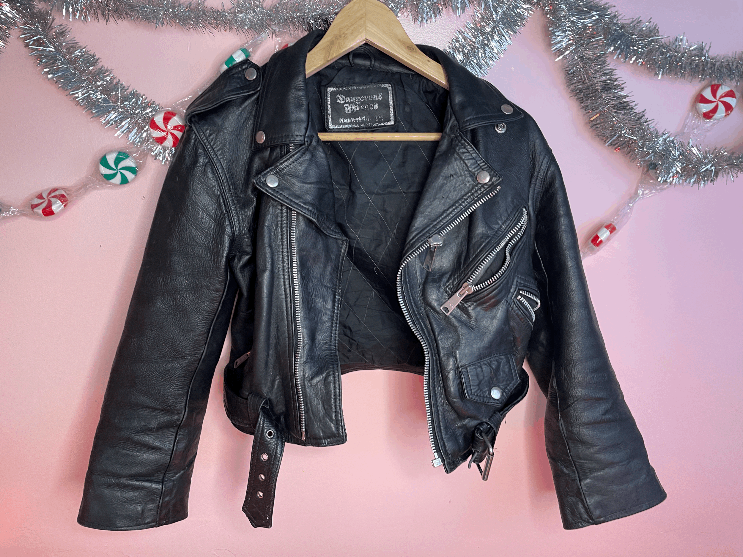 Perfectly worn black Motorcycle jacket