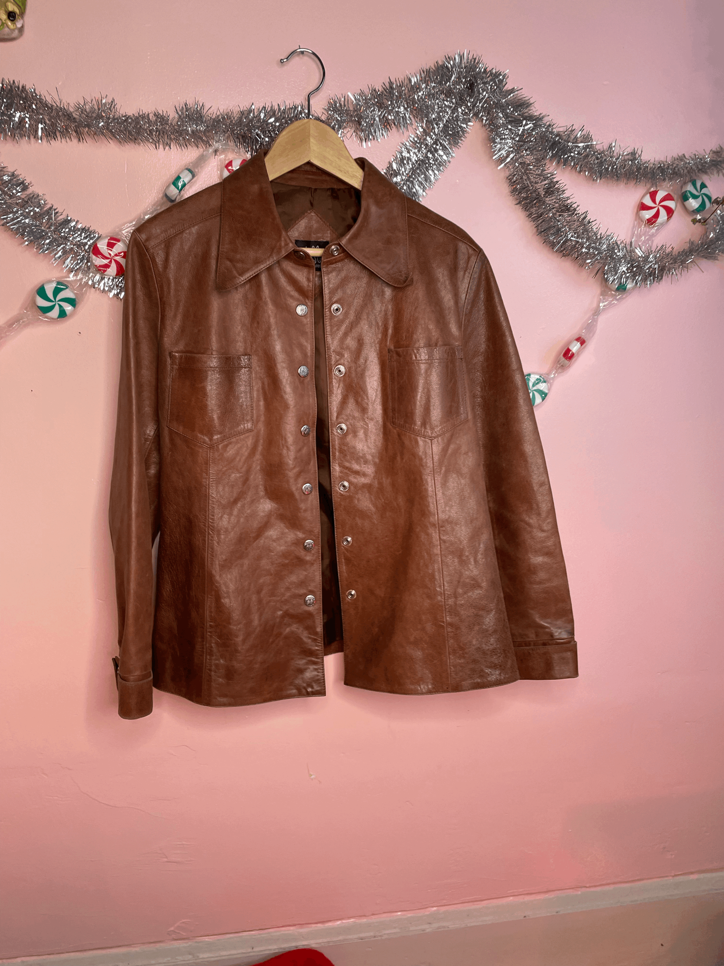 Brown 90's leather jacket