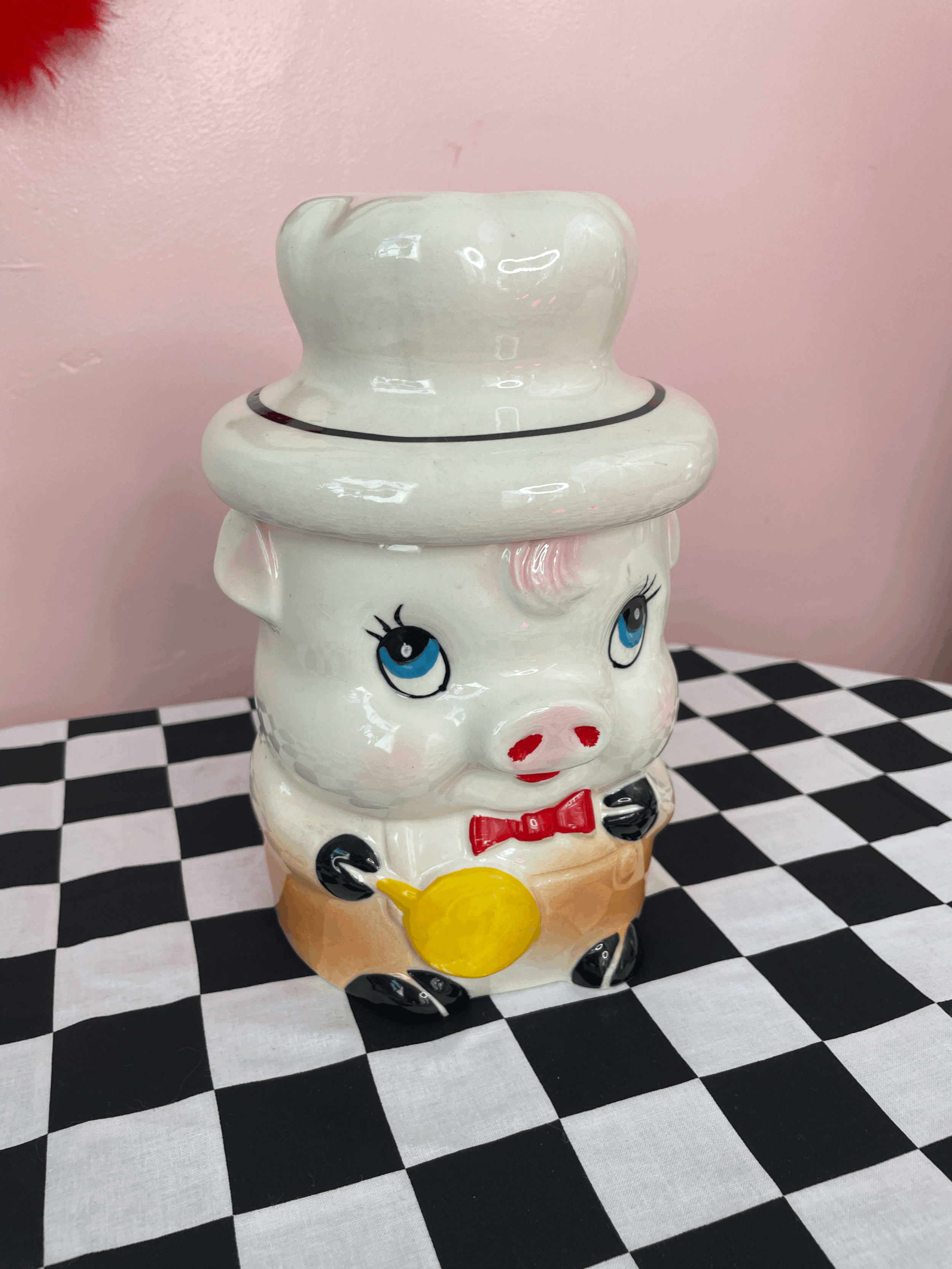 Pig Vintage Kitchen ceramic canister