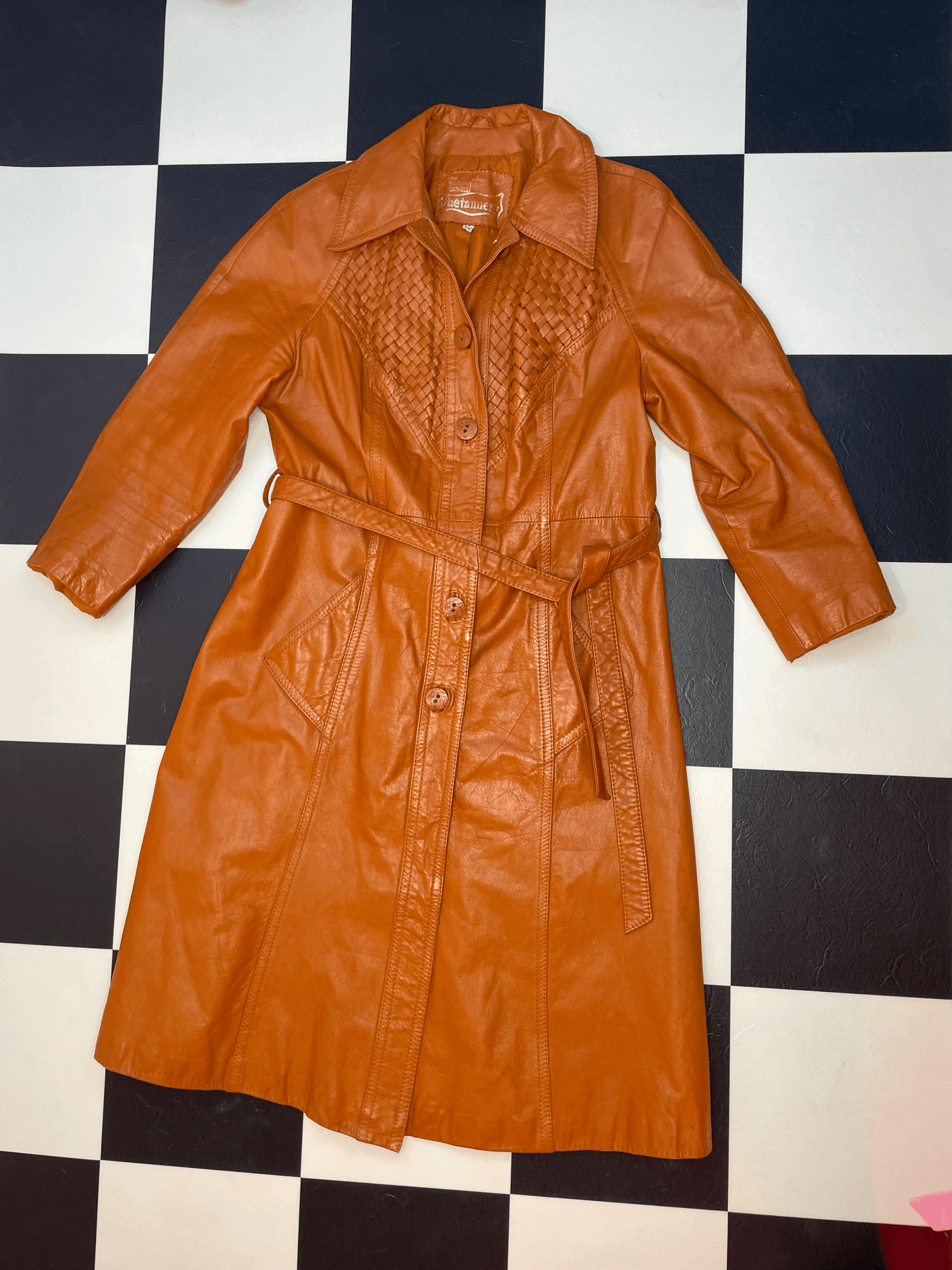 Long Leather brown Jacket