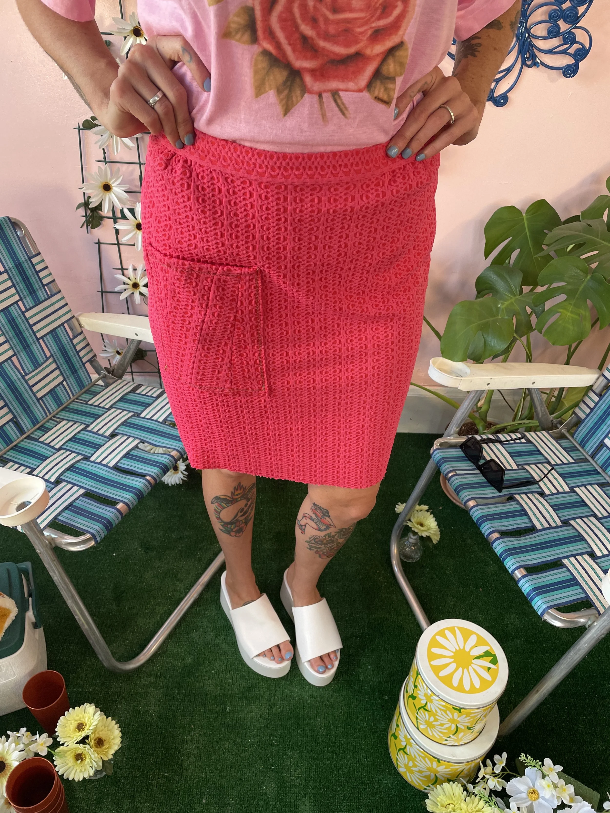 Pink Polyester Handmade Amazing skirt