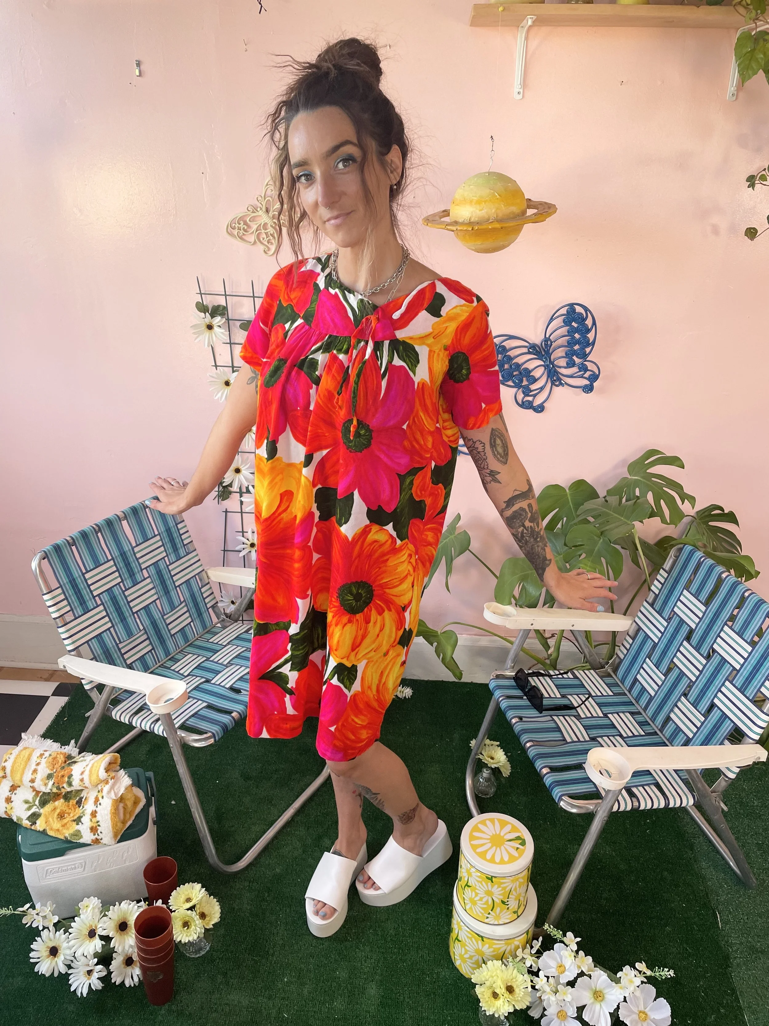 1960’s Bright Floral MooMoo